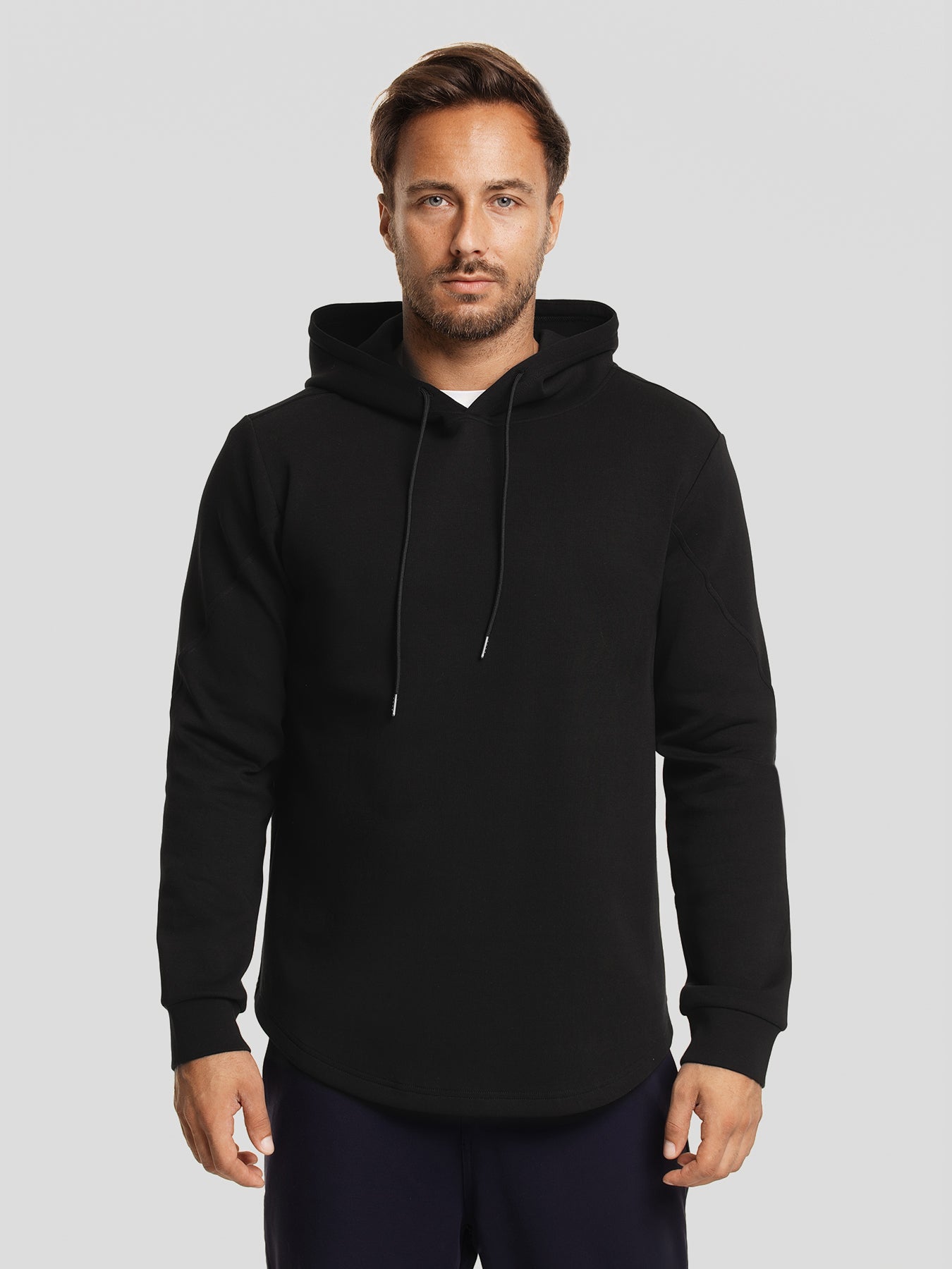 CozySpacer Curve Hem Hoodie Fioboc