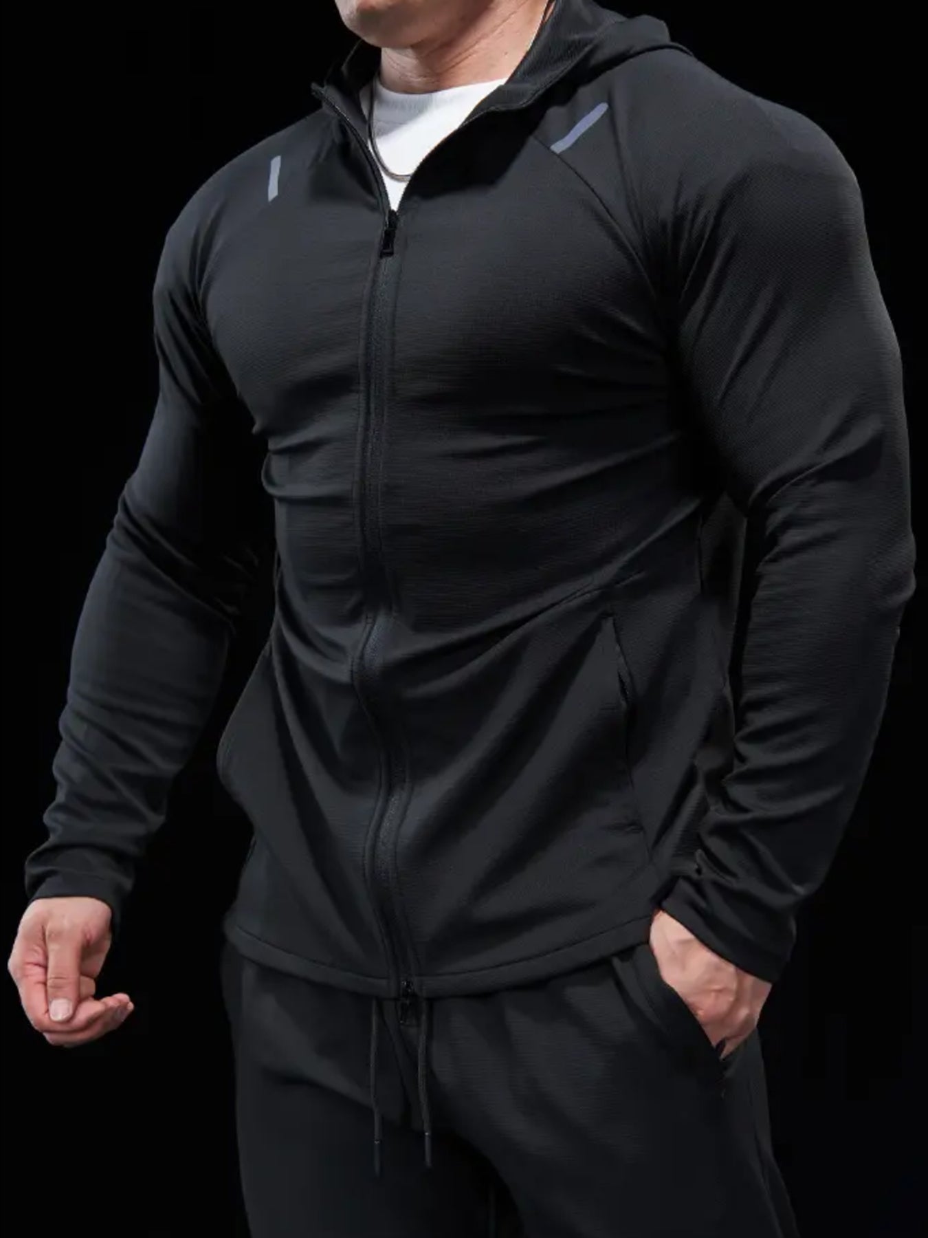 SmoothBlend ElevateMotion Quick Dry Sports Fitness Hooded Jacket