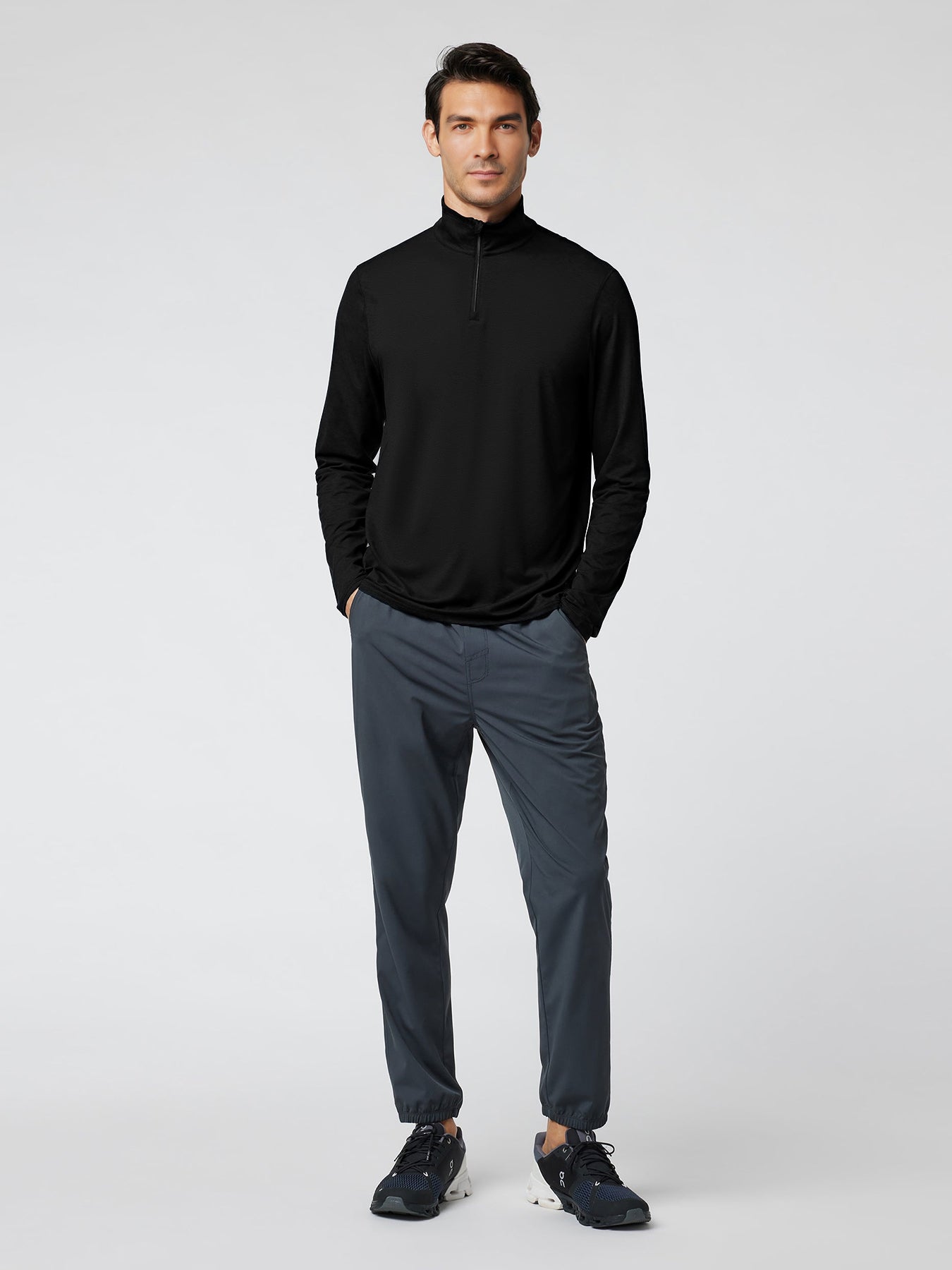 Velou Half Zip Long Sleeve Tee