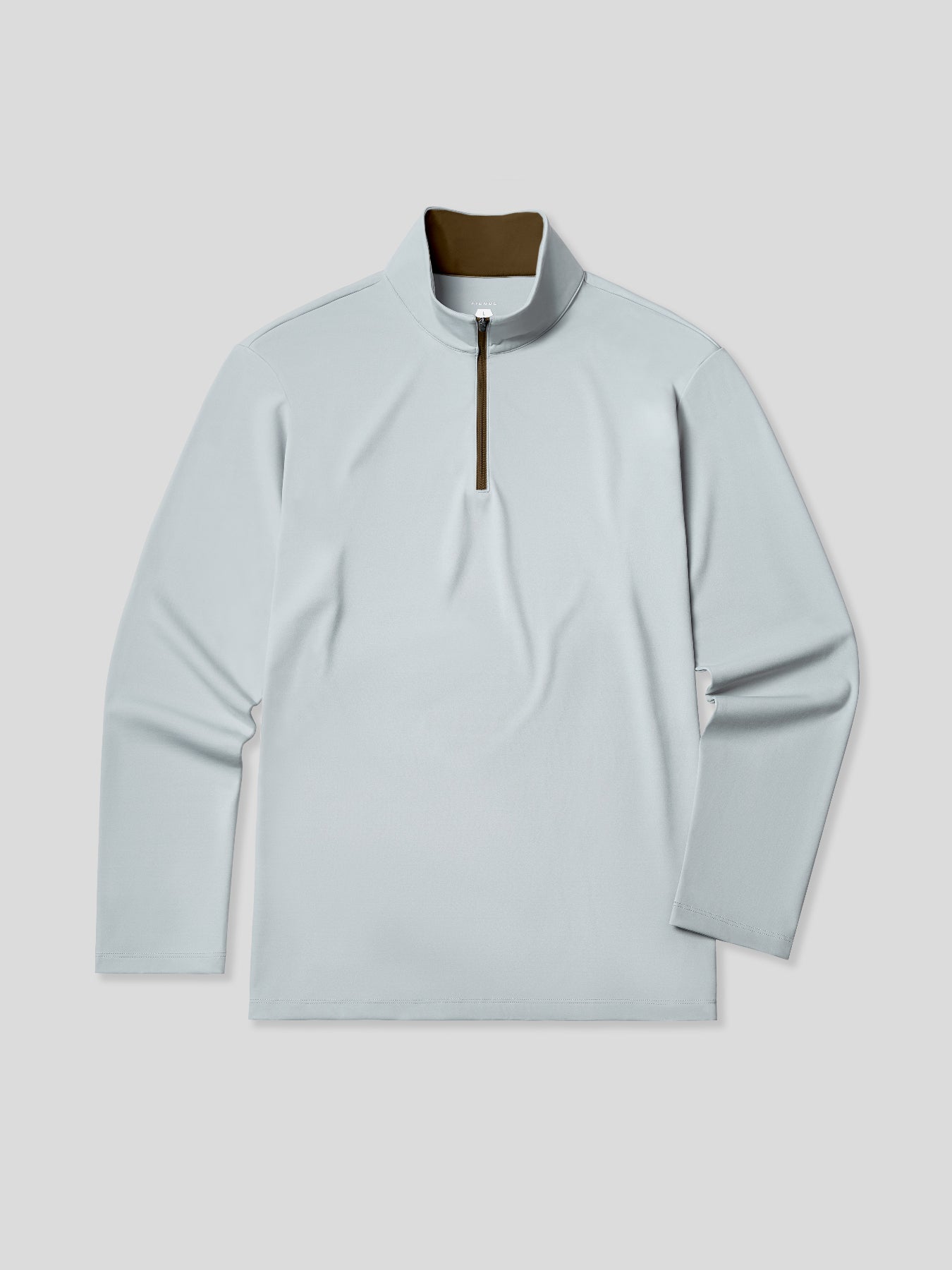 SmoothBlend Classic Fit Half Zip Mock Neck Tee:Zip Contrast Color