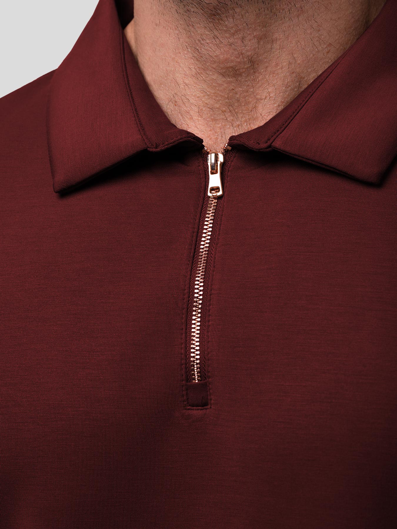 Modal Blend Long Sleeve Half Zip Polo