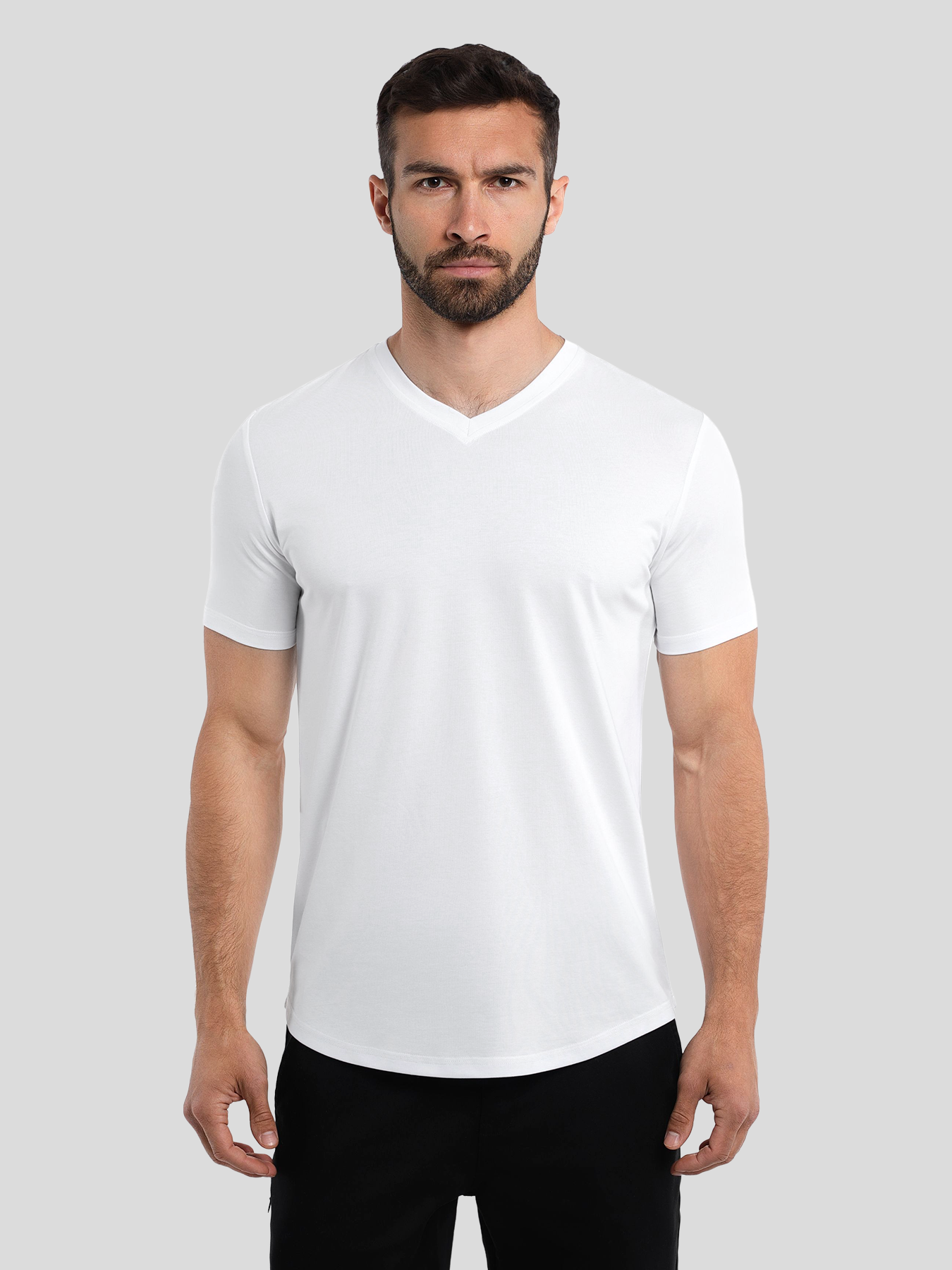 StayCool 2.0 V-neck Curve-Hem Tee: Slim Fit