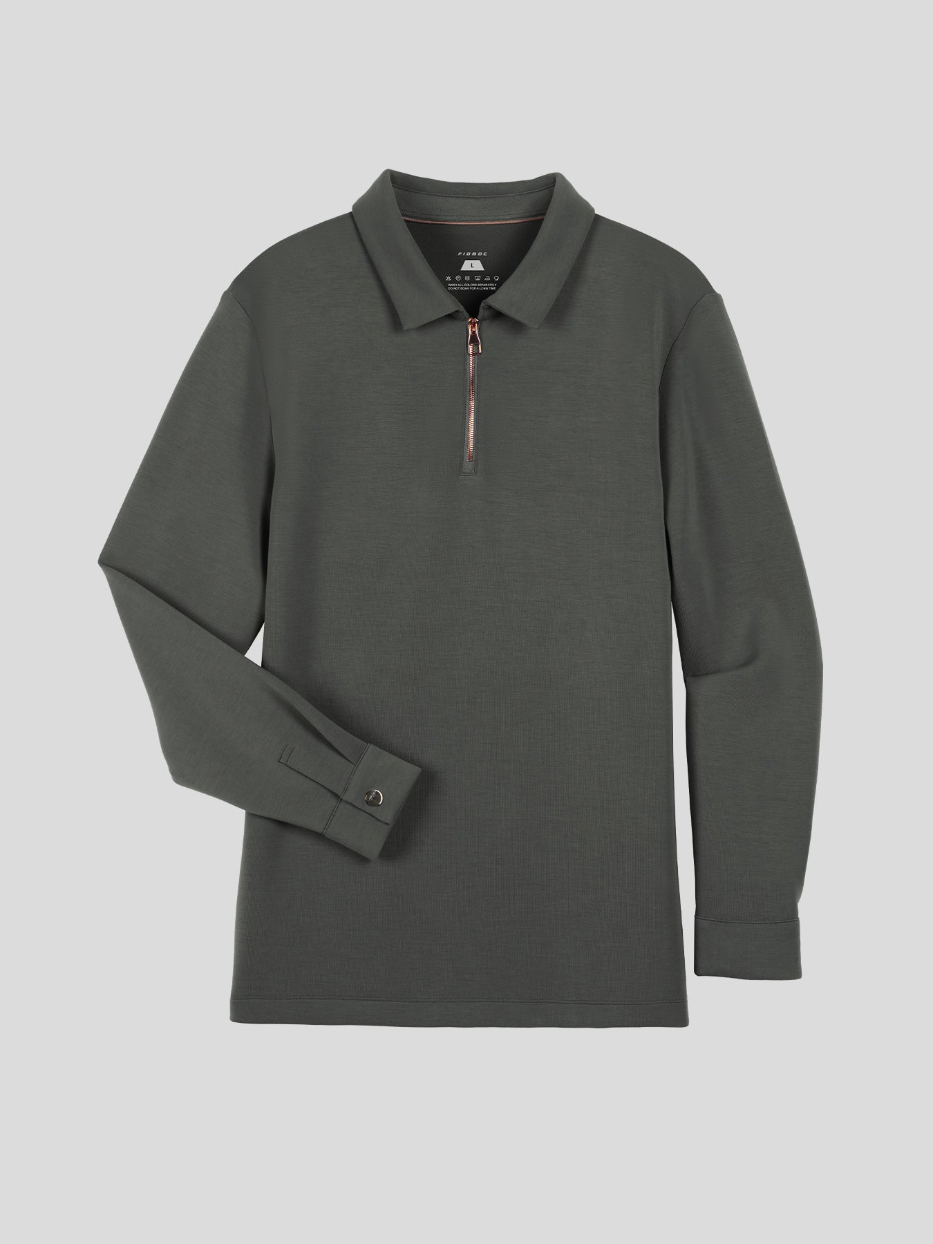 Modal Blend Long Sleeve Half Zip Polo