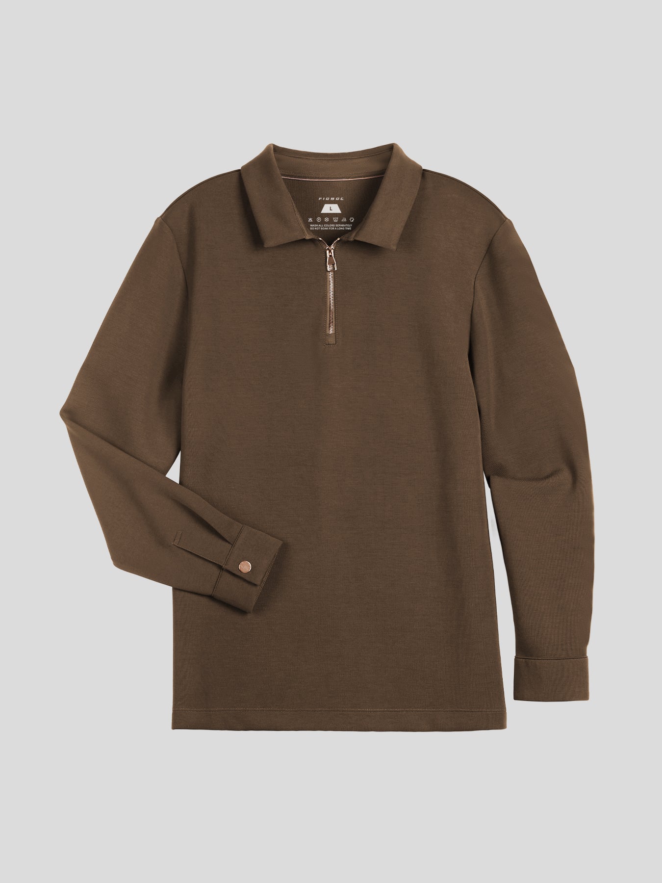 Modal Blend Long Sleeve Half Zip Polo