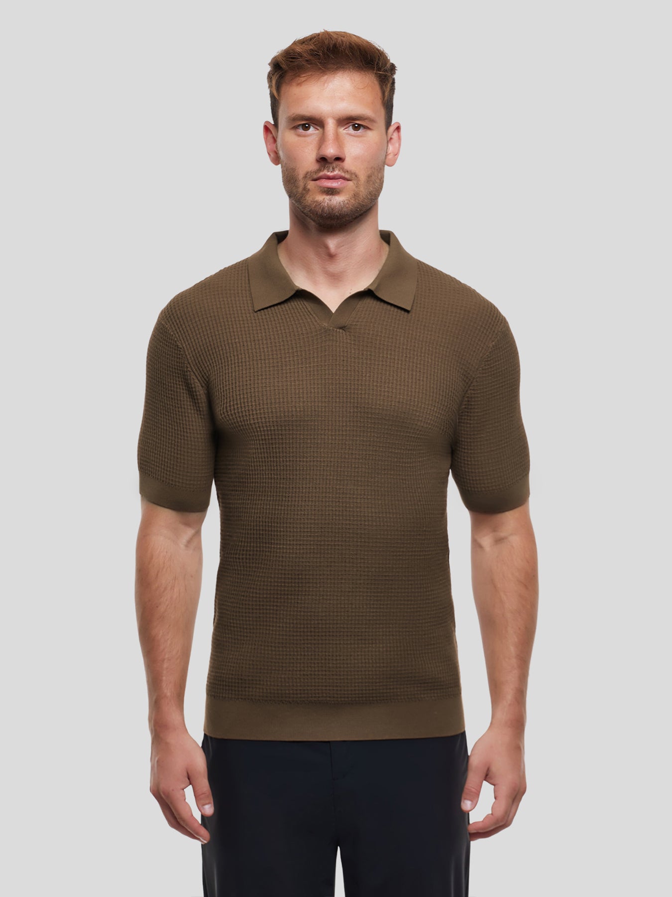 FlexKnit Active Knitted Buttonless Polo