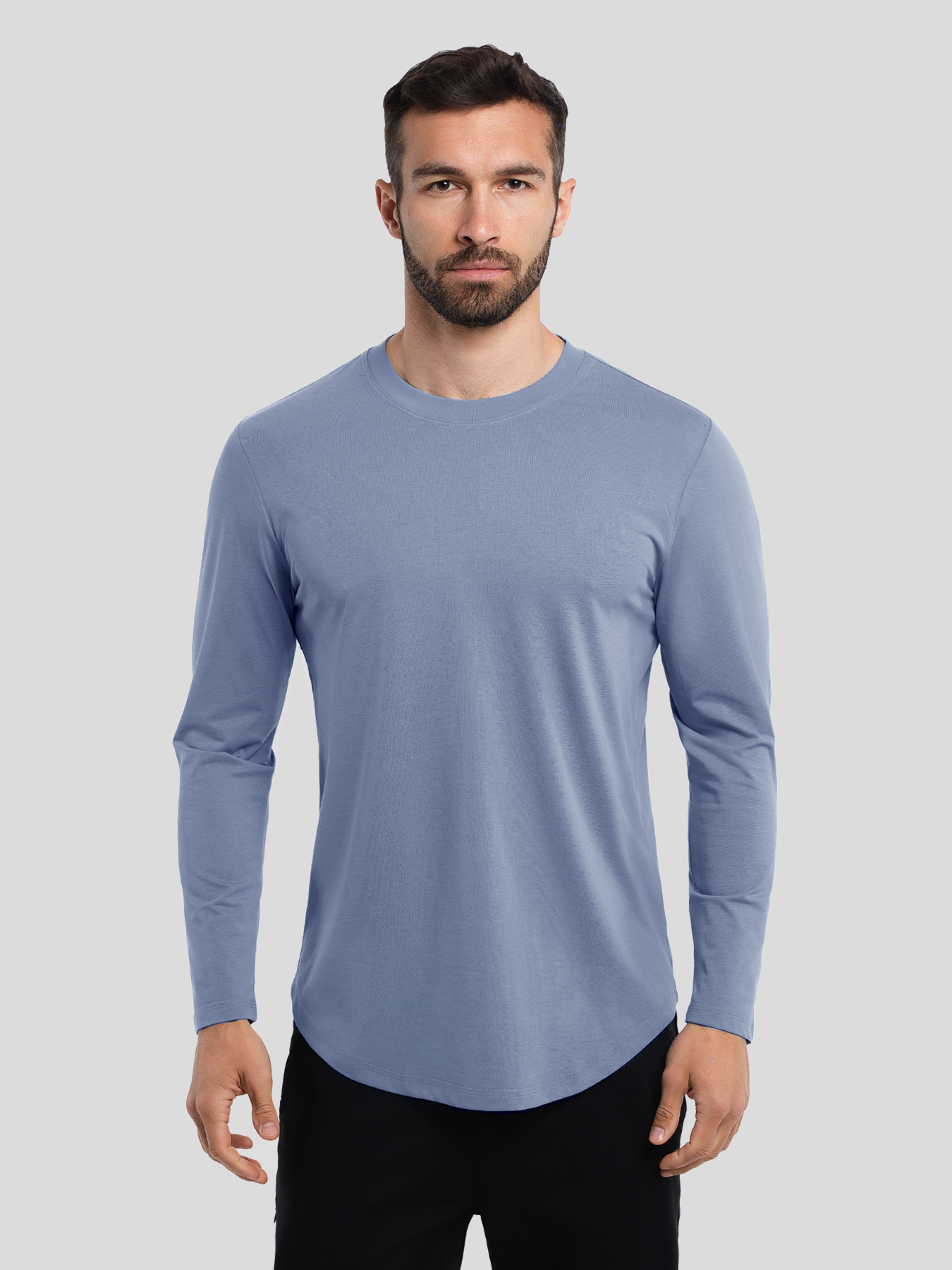 StaySmooth Long Sleeve Elongated Tee:Slim Fit