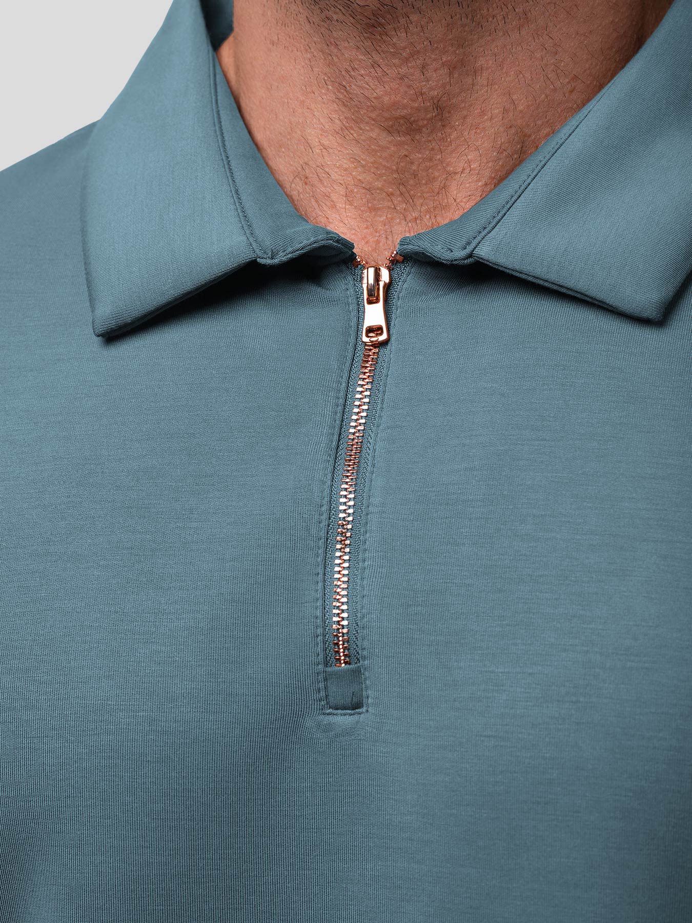 Modal Blend Long Sleeve Half Zip Polo