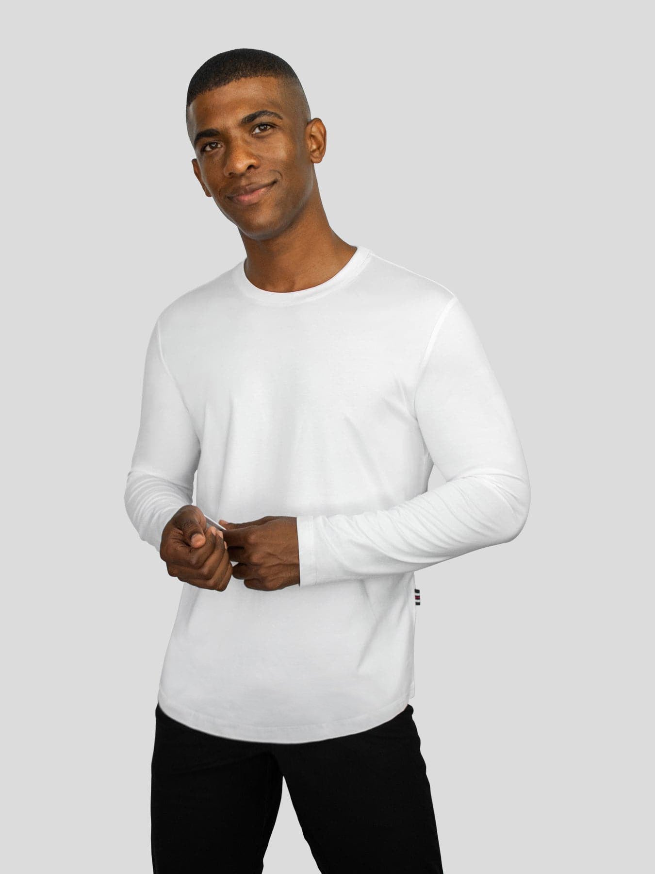 StaySmooth Long Sleeve Curve Hem Tee: Slim Fit