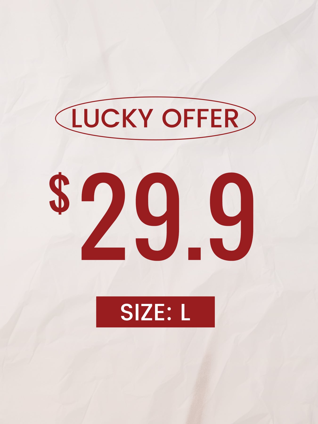 $29.90 Lucky Offer---Size:L