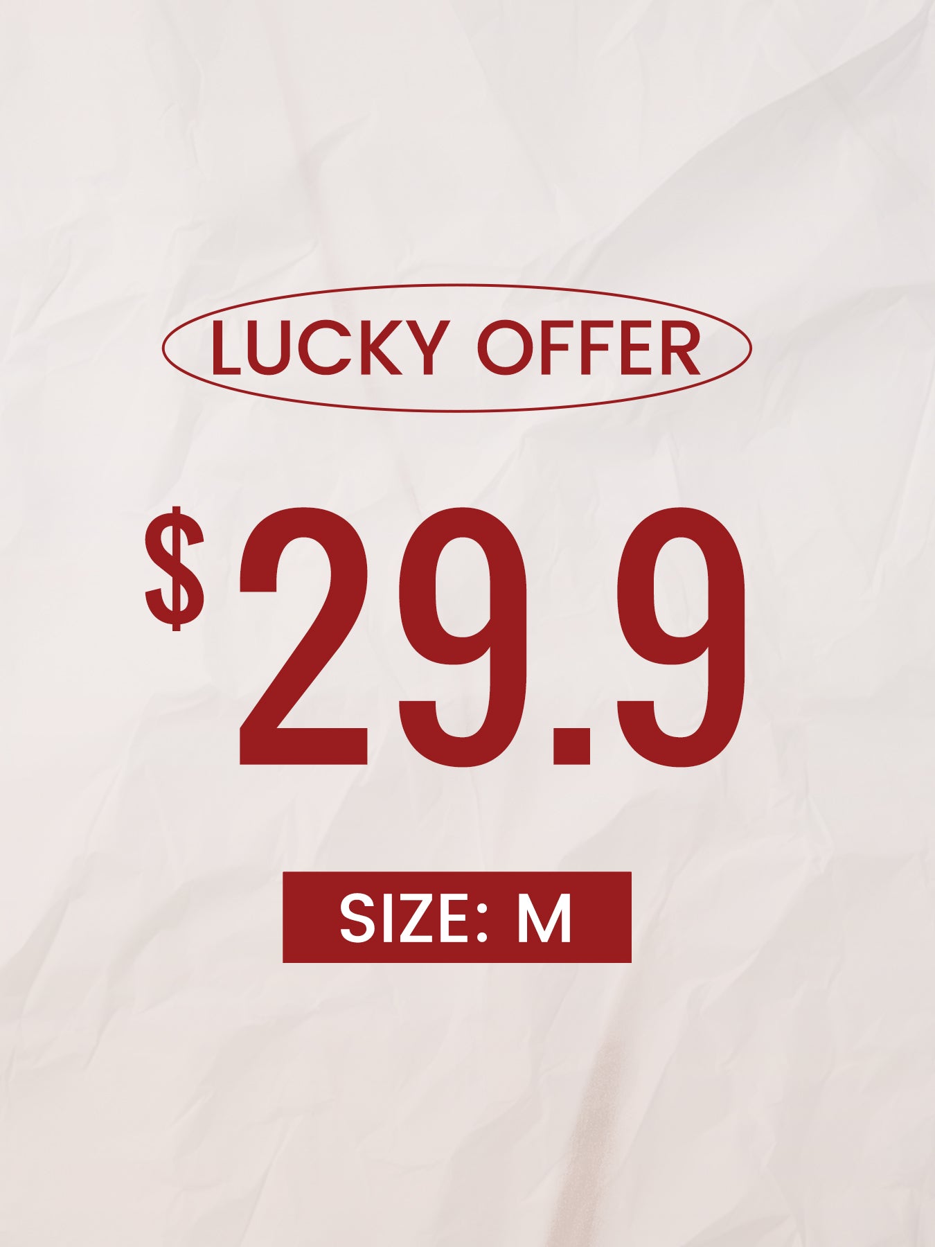 $29.90 Lucky Offer---Size:M