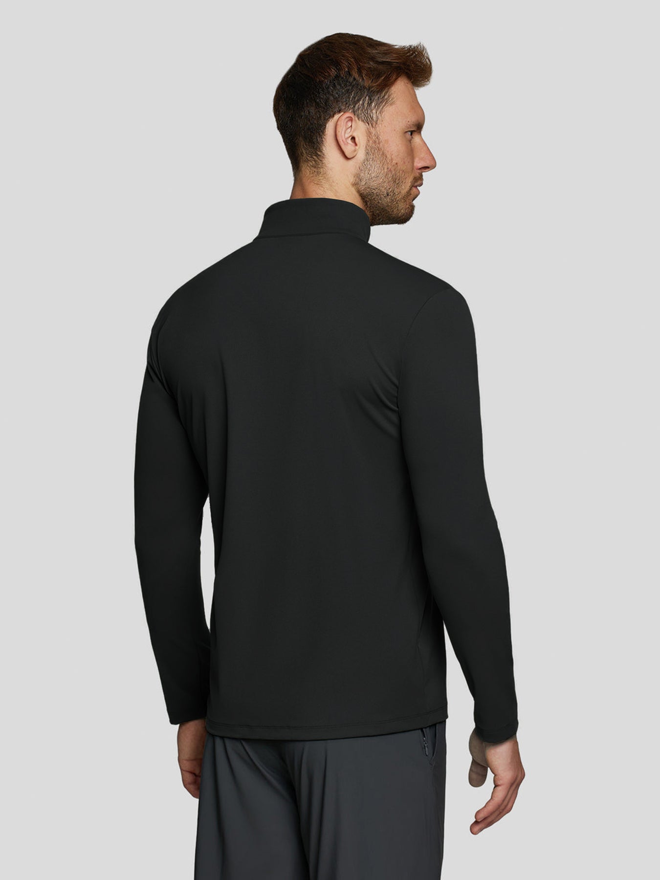 SmoothBlend Half Zip Mock Neck Tee: Zip Same Color