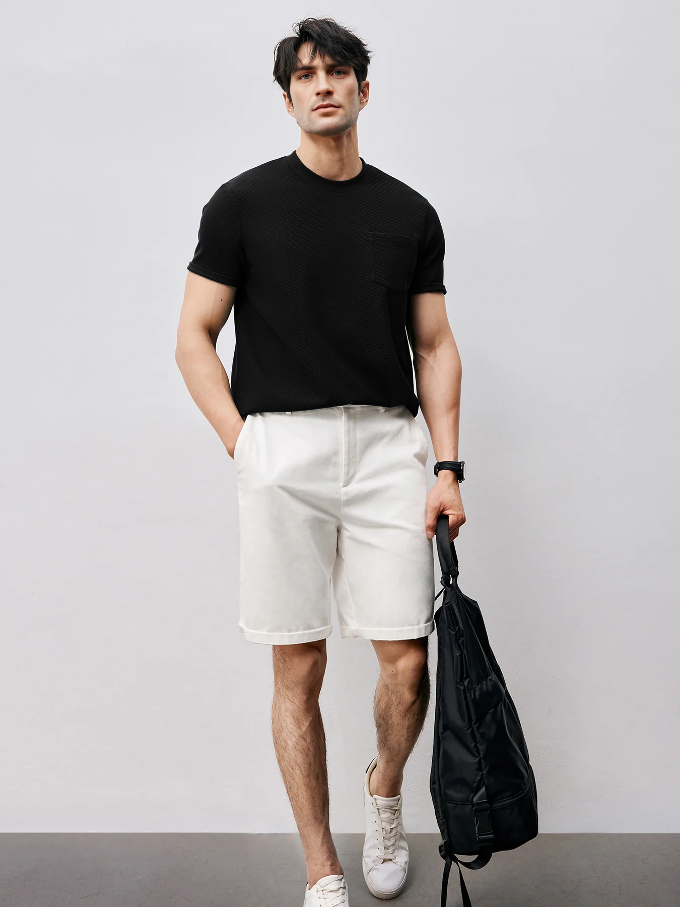 BreezeLuxe Breathable Piqué Crew Neck Short Sleeve Tee