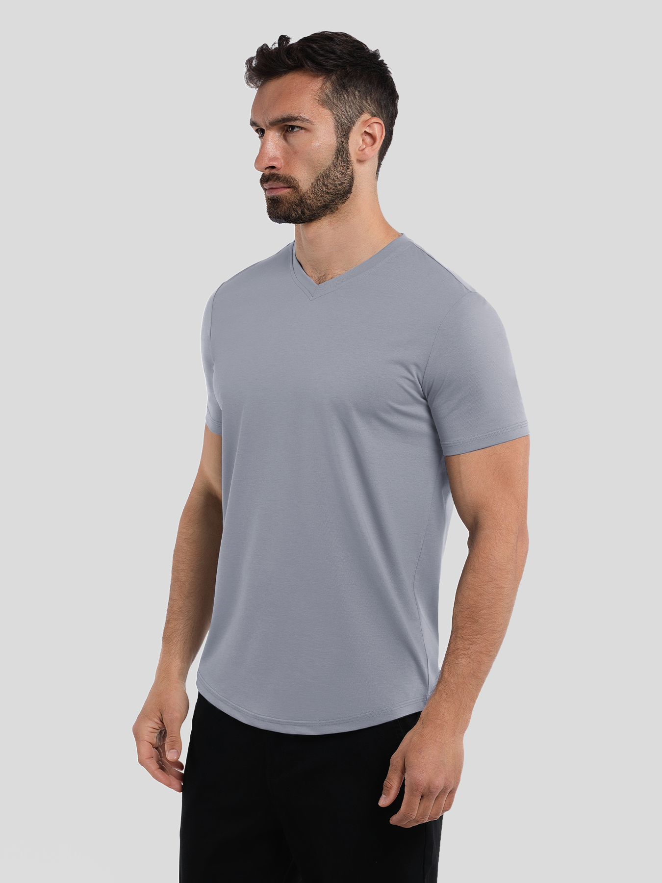 StayCool 2.0 V-neck Curve-Hem Tee: Slim Fit