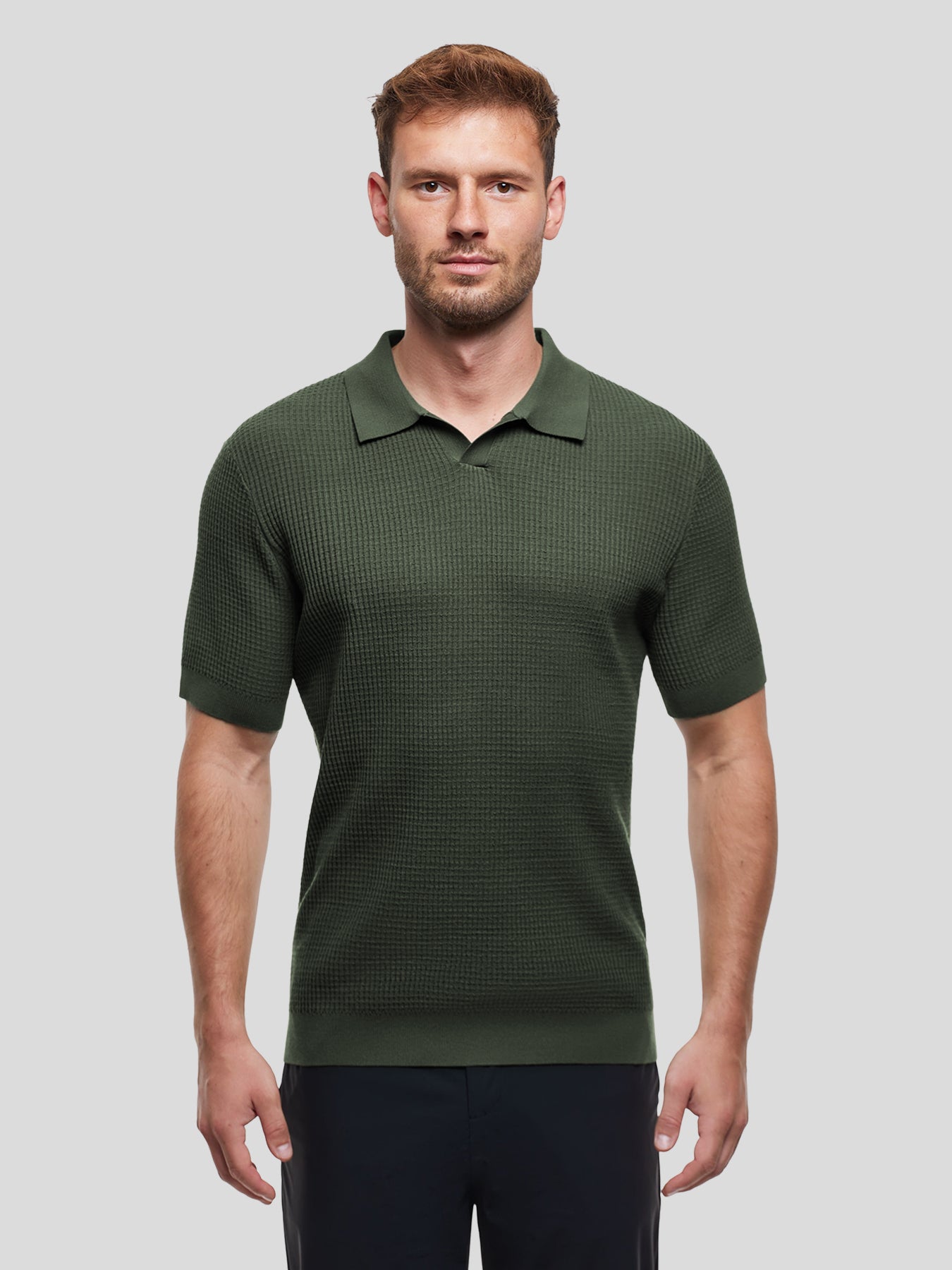 FlexKnit Active Knitted Buttonless Polo