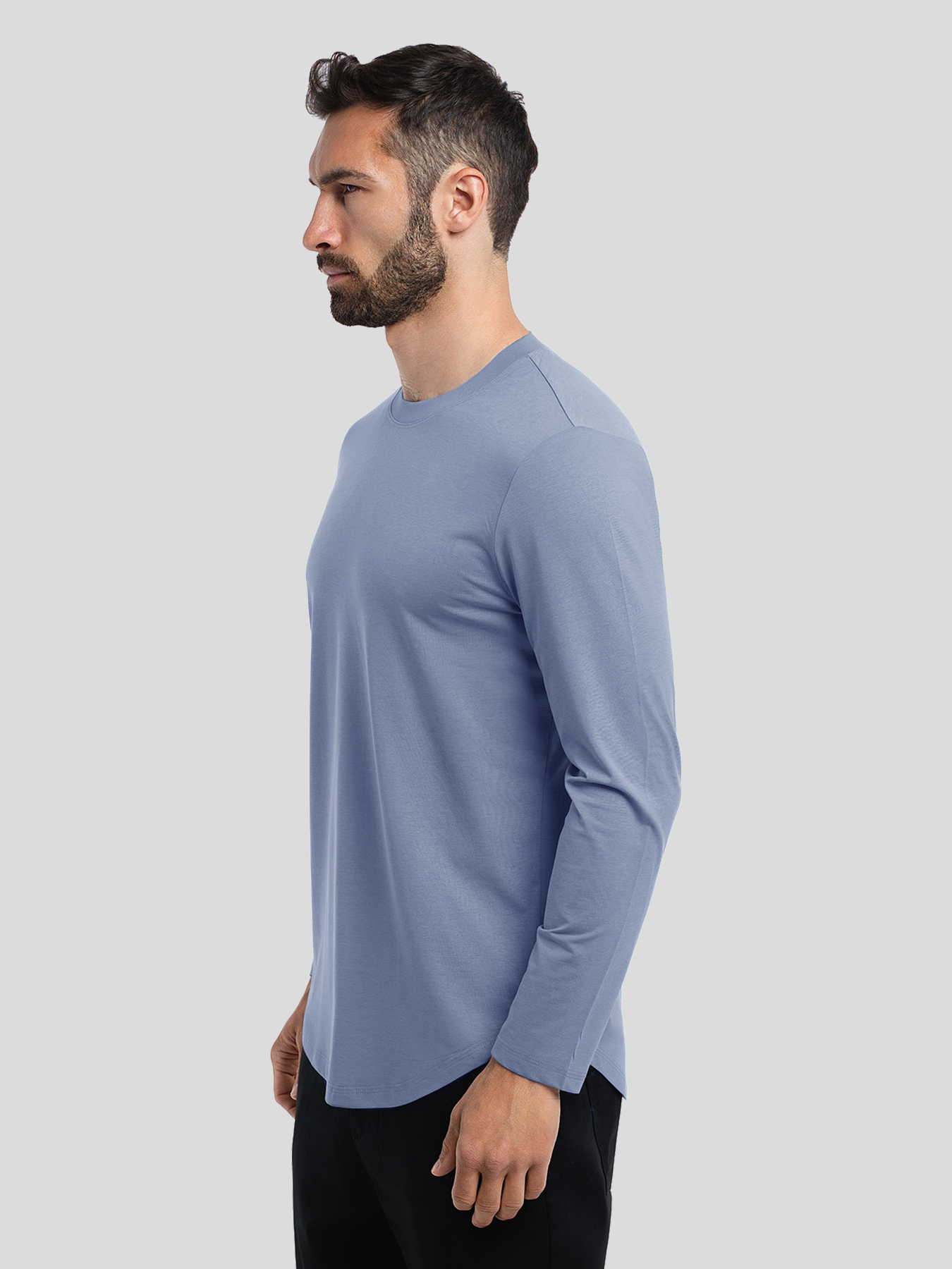 StaySmooth Long Sleeve Elongated Tee:Slim Fit