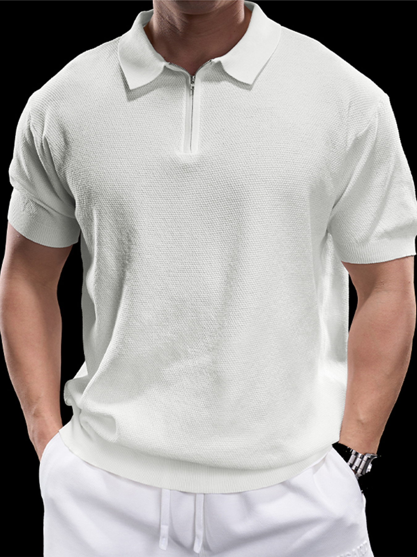 FlexKnit Active Knitted Zip Polo