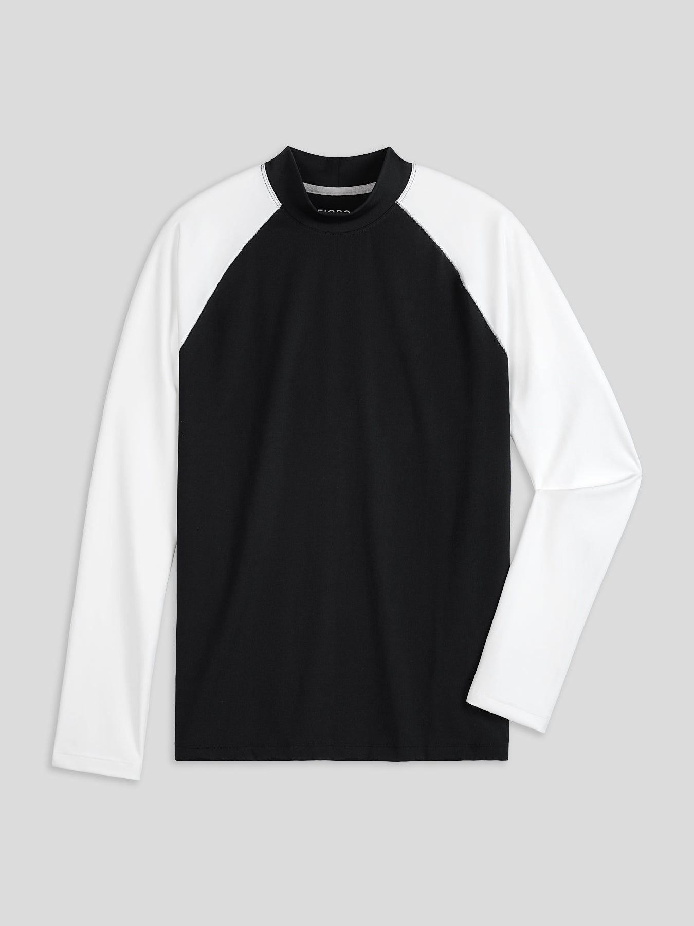 SmoothBlend Contract Color Mock Neck Long Sleeve Tee