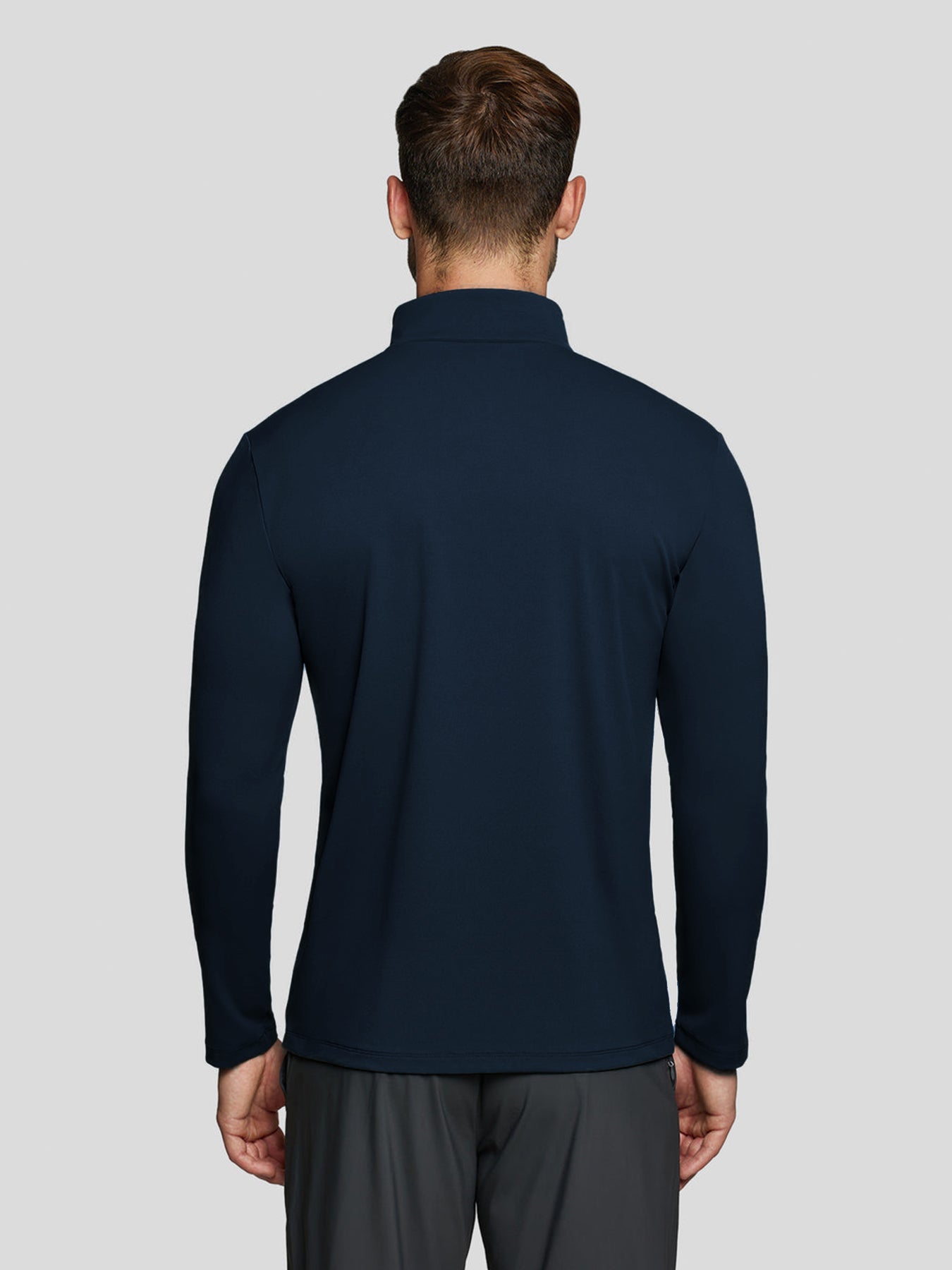 SmoothBlend Half Zip Mock Neck Tee: Zip Same Color