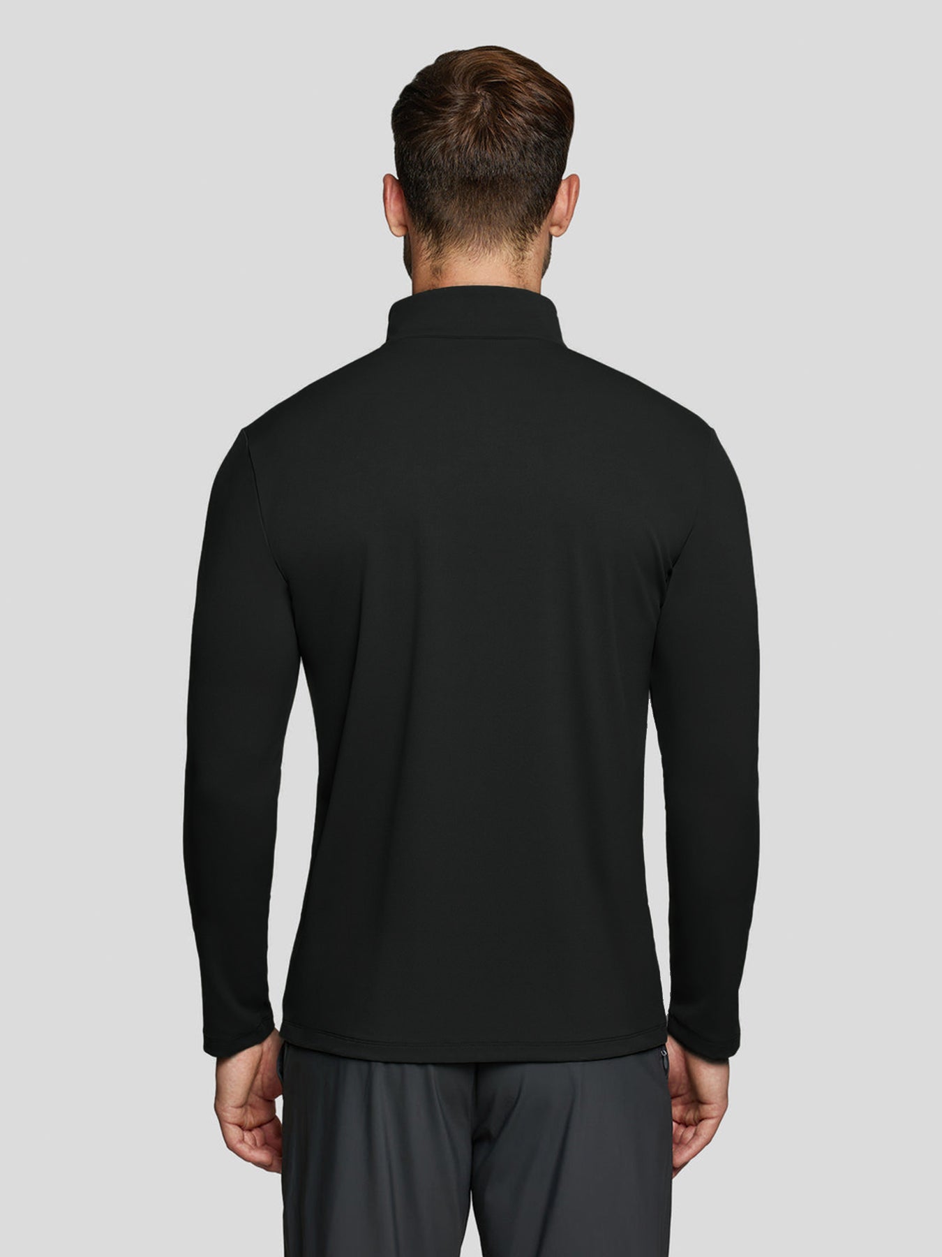 SmoothBlend Half Zip Mock Neck Tee: Zip Same Color