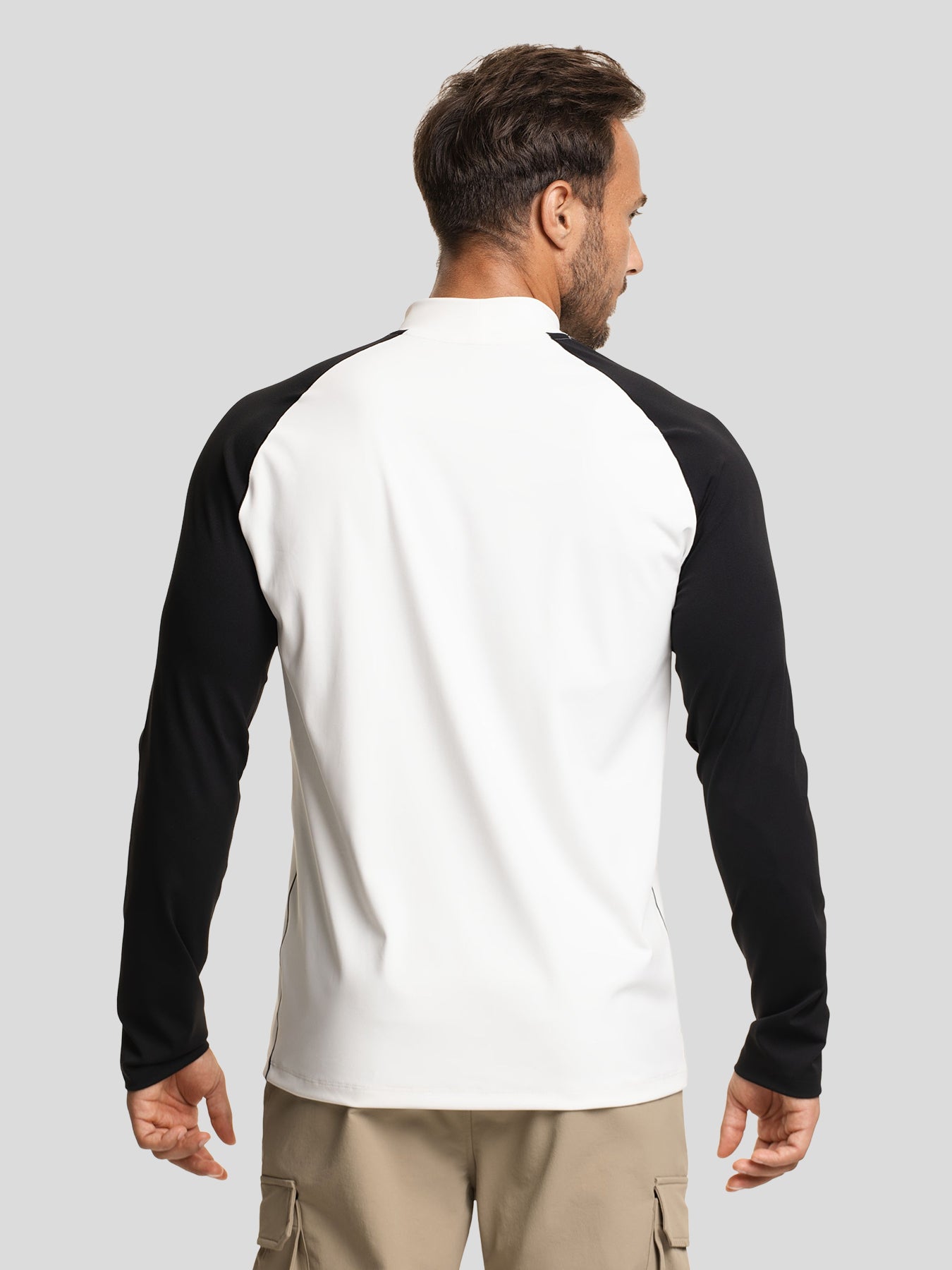 SmoothBlend Contract Color Mock Neck Long Sleeve Tee