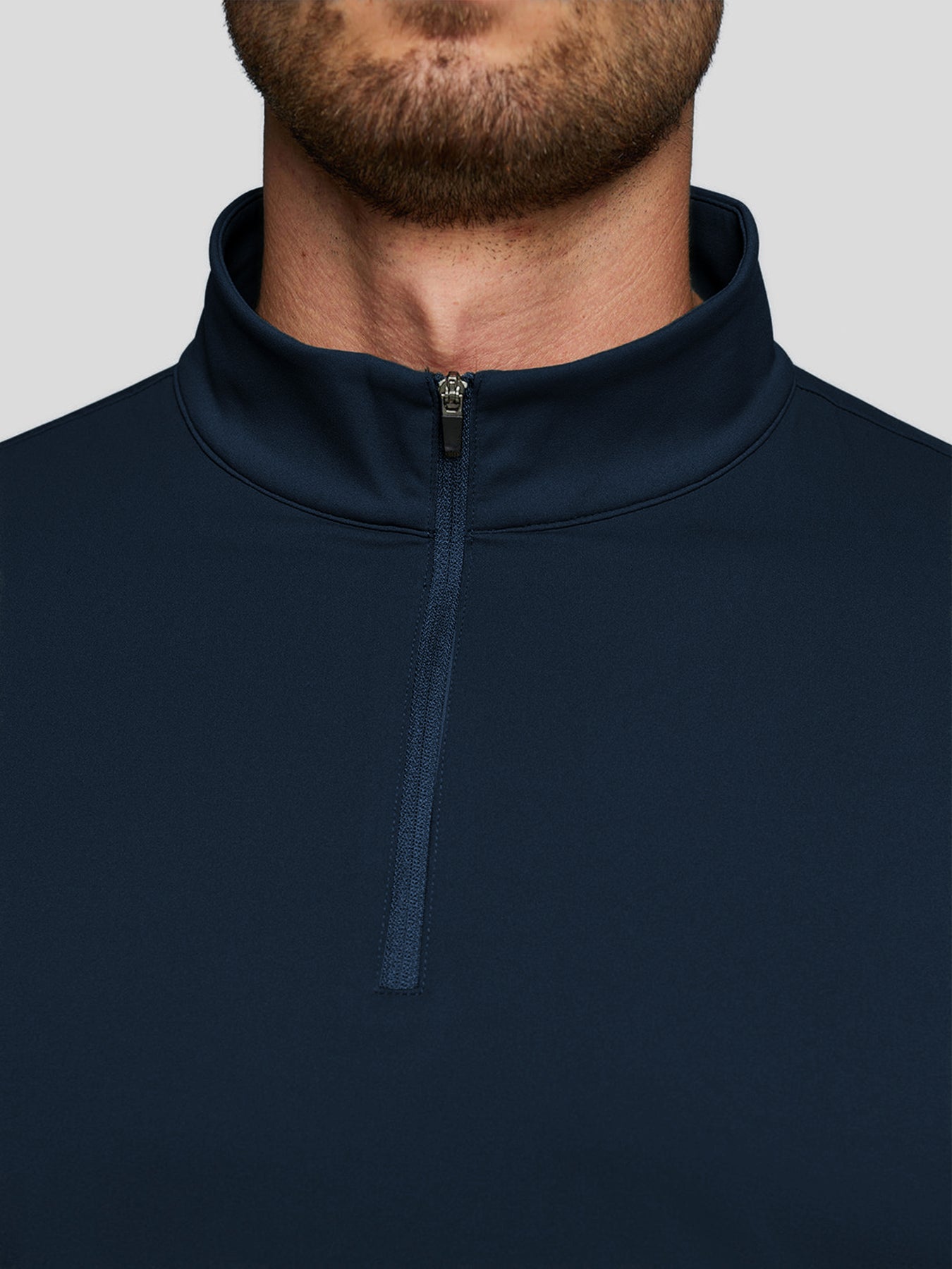 SmoothBlend Half Zip Mock Neck Tee: Zip Same Color