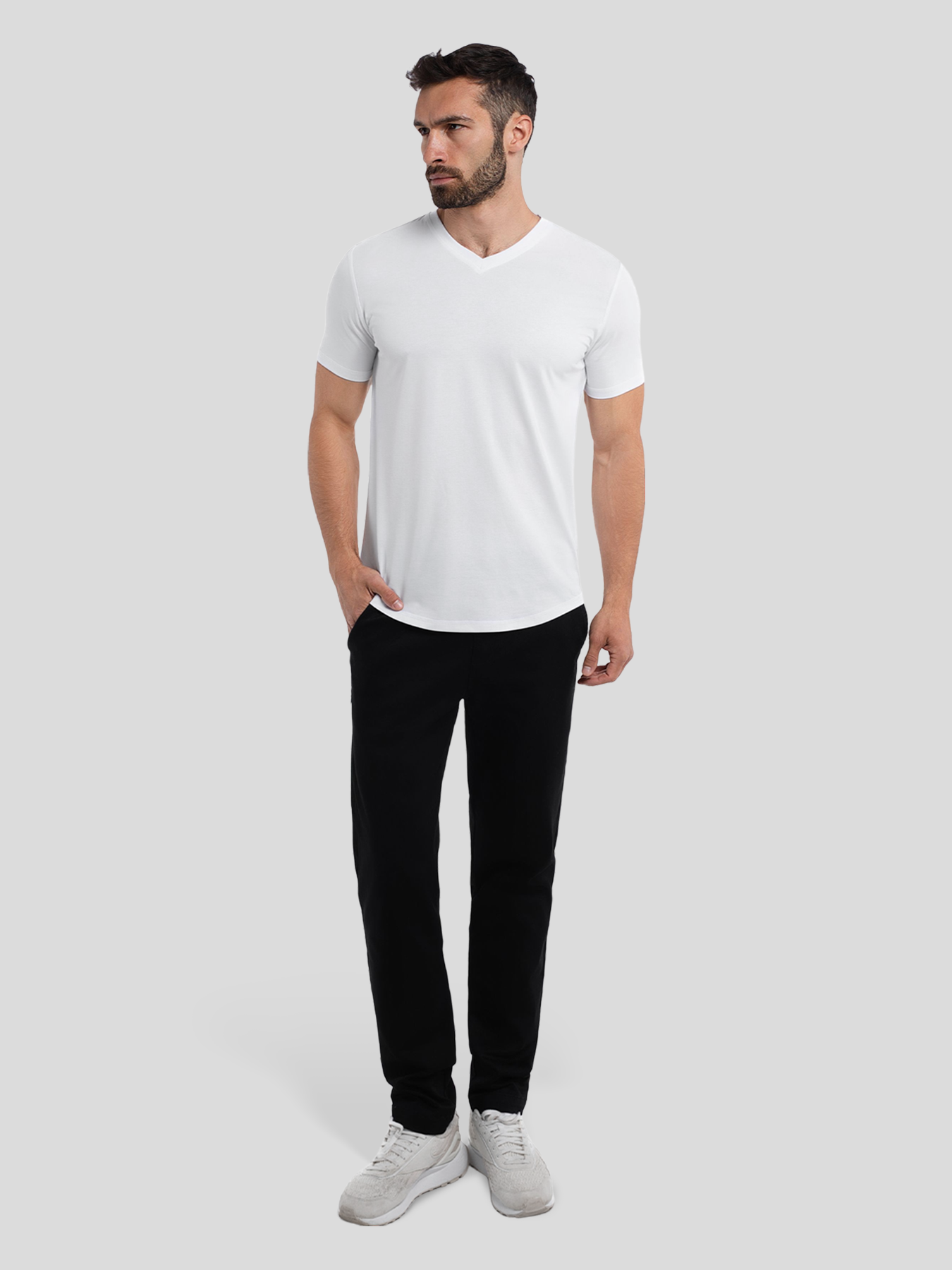 StayCool 2.0 V-neck Curve-Hem Tee: Slim Fit