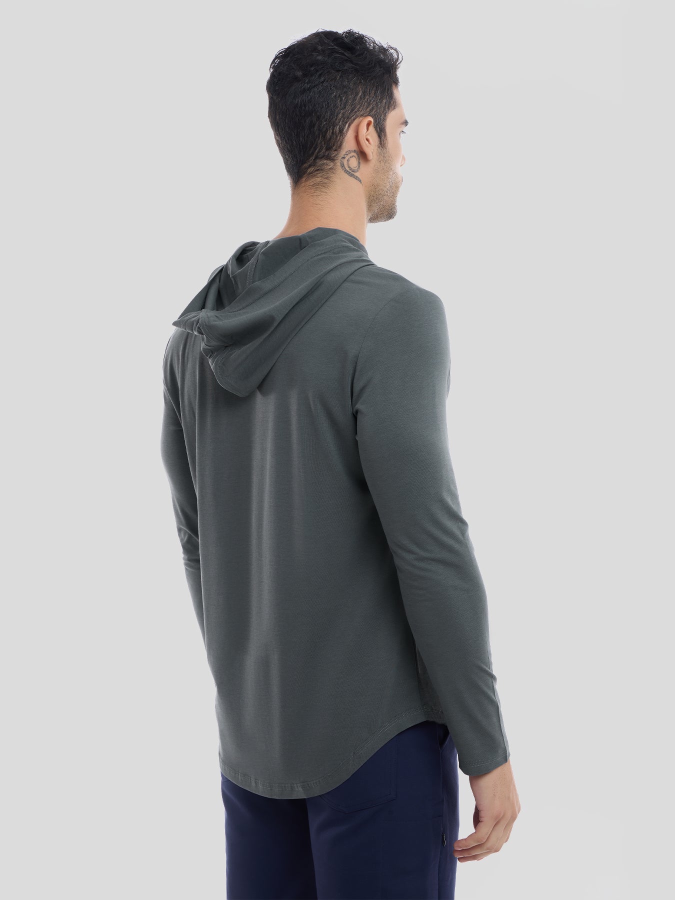 StaySmooth Long Sleeve Hooded Drop-Cut Tee