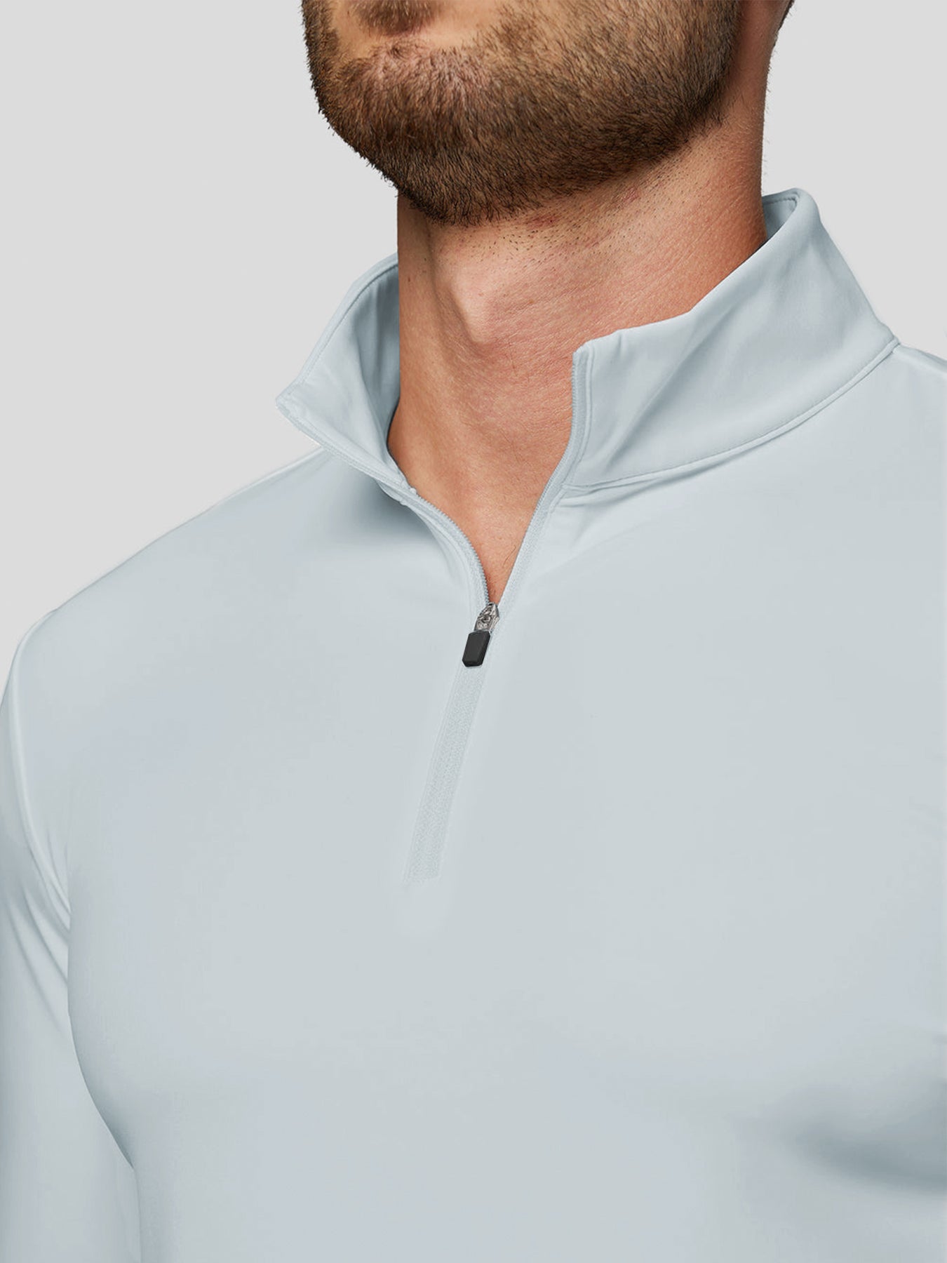 SmoothBlend Half Zip Mock Neck Tee: Zip Same Color