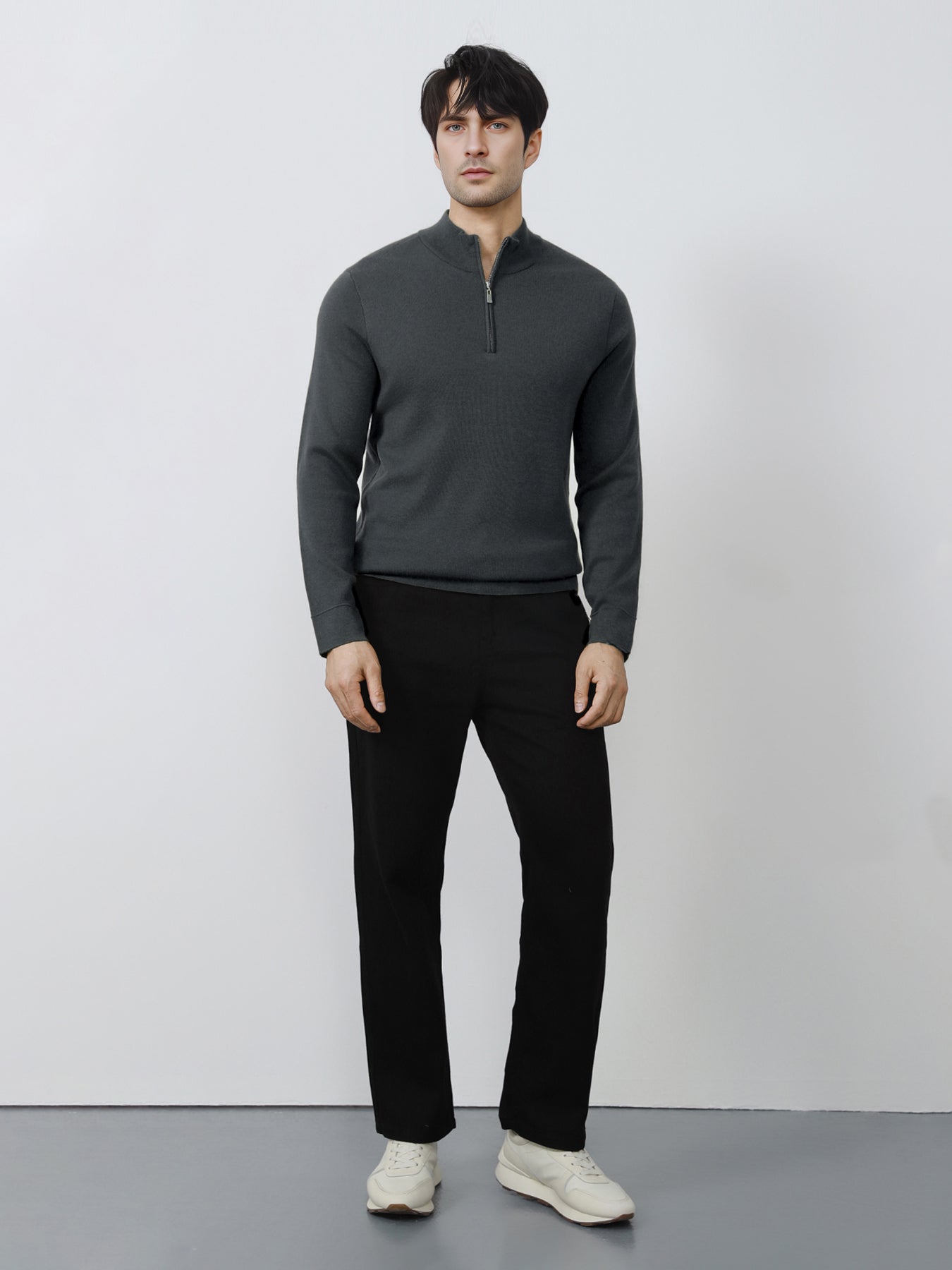 GentleKnit Washable Half Zip Mock Neck Sweater