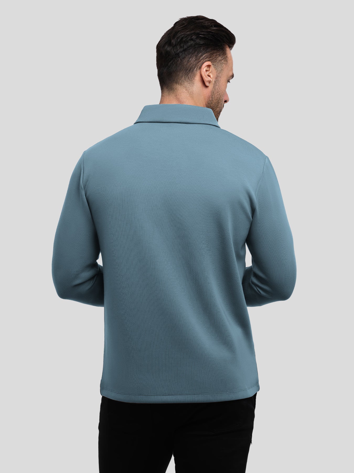 Modal Blend Long Sleeve Half Zip Polo