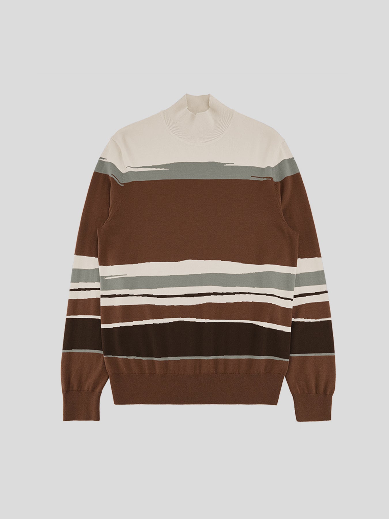 GentleKnit Mock Neck Striped Sweater