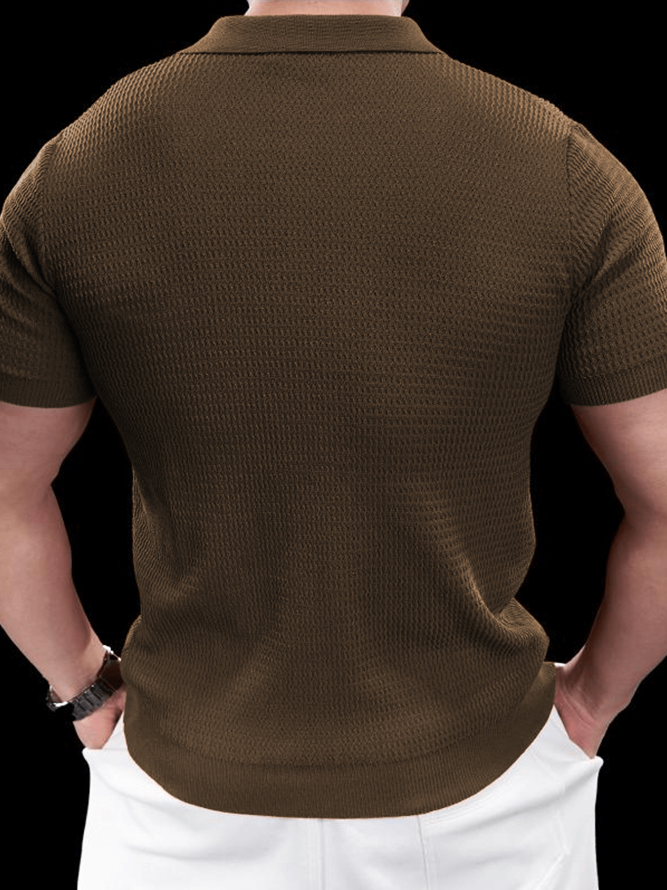 FlexKnit Active Knitted Buttonless Polo