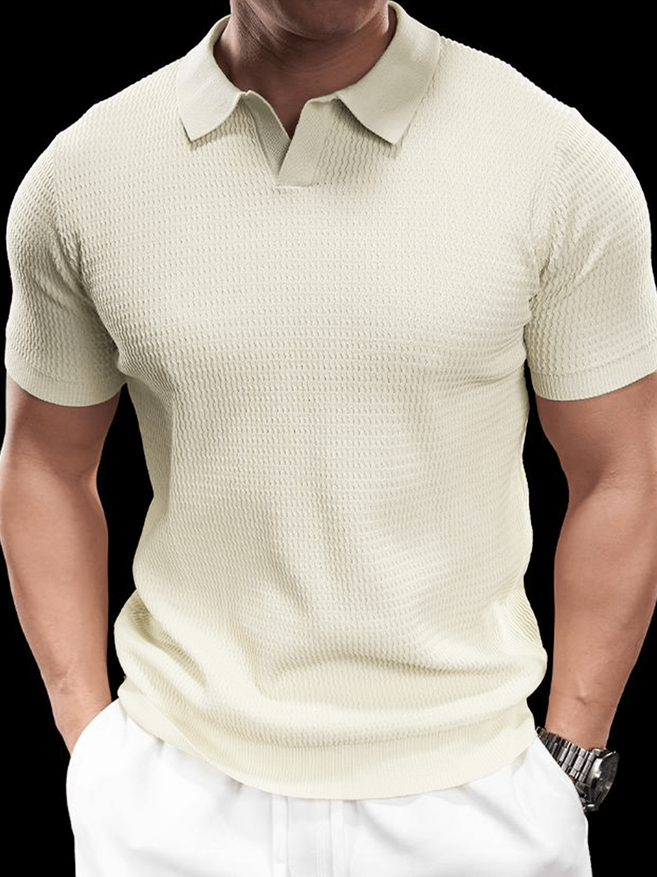 FlexKnit Active Knitted Buttonless Polo