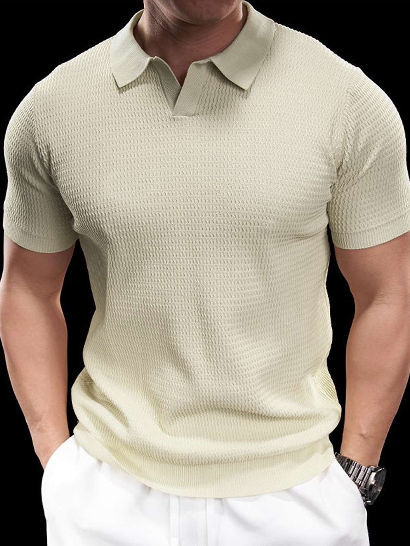 FlexKnit Active Knitted Buttonless Polo