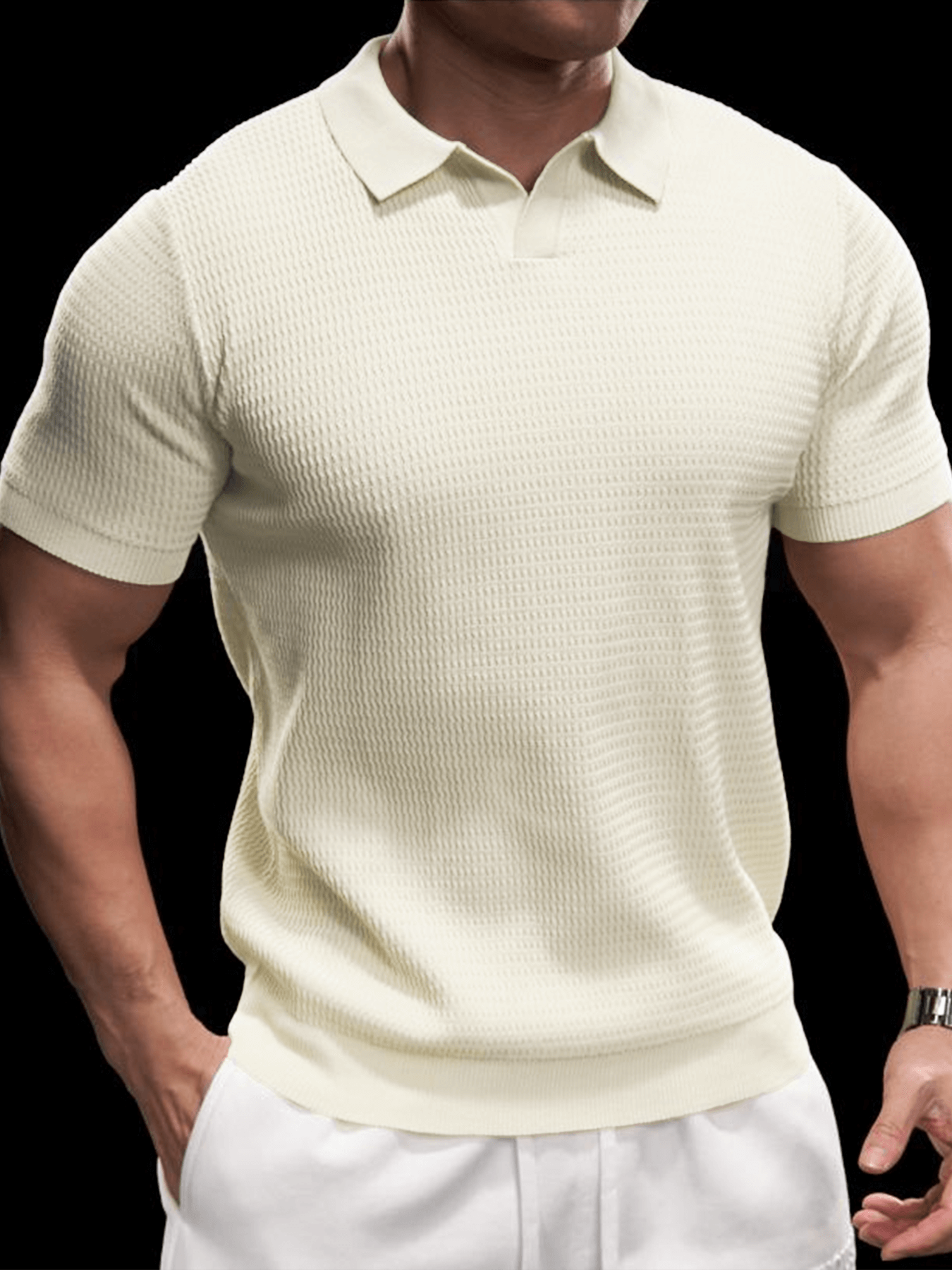 FlexKnit Active Knitted Buttonless Polo