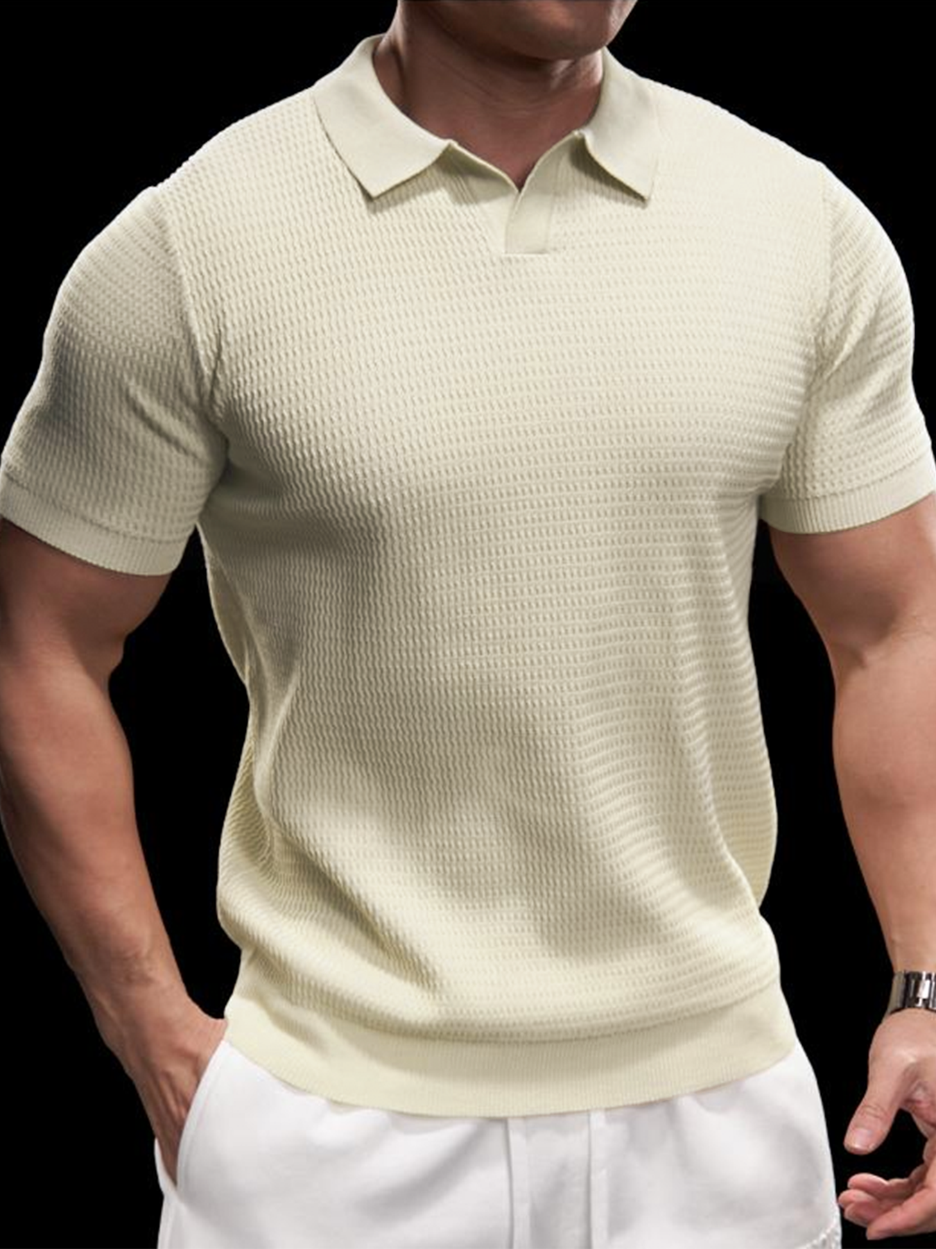 FlexKnit Active Knitted Buttonless Polo