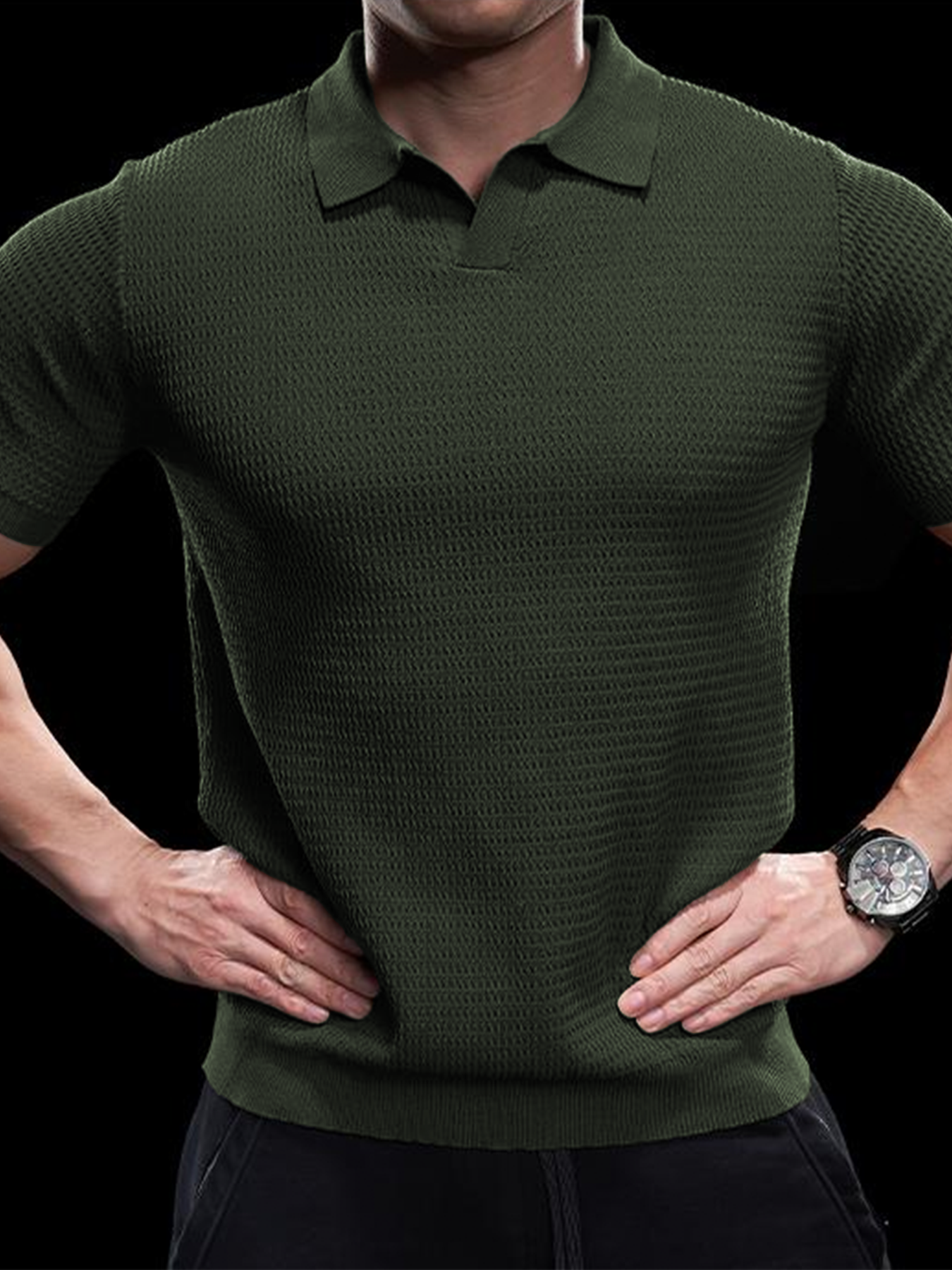 FlexKnit Active Knitted Buttonless Polo