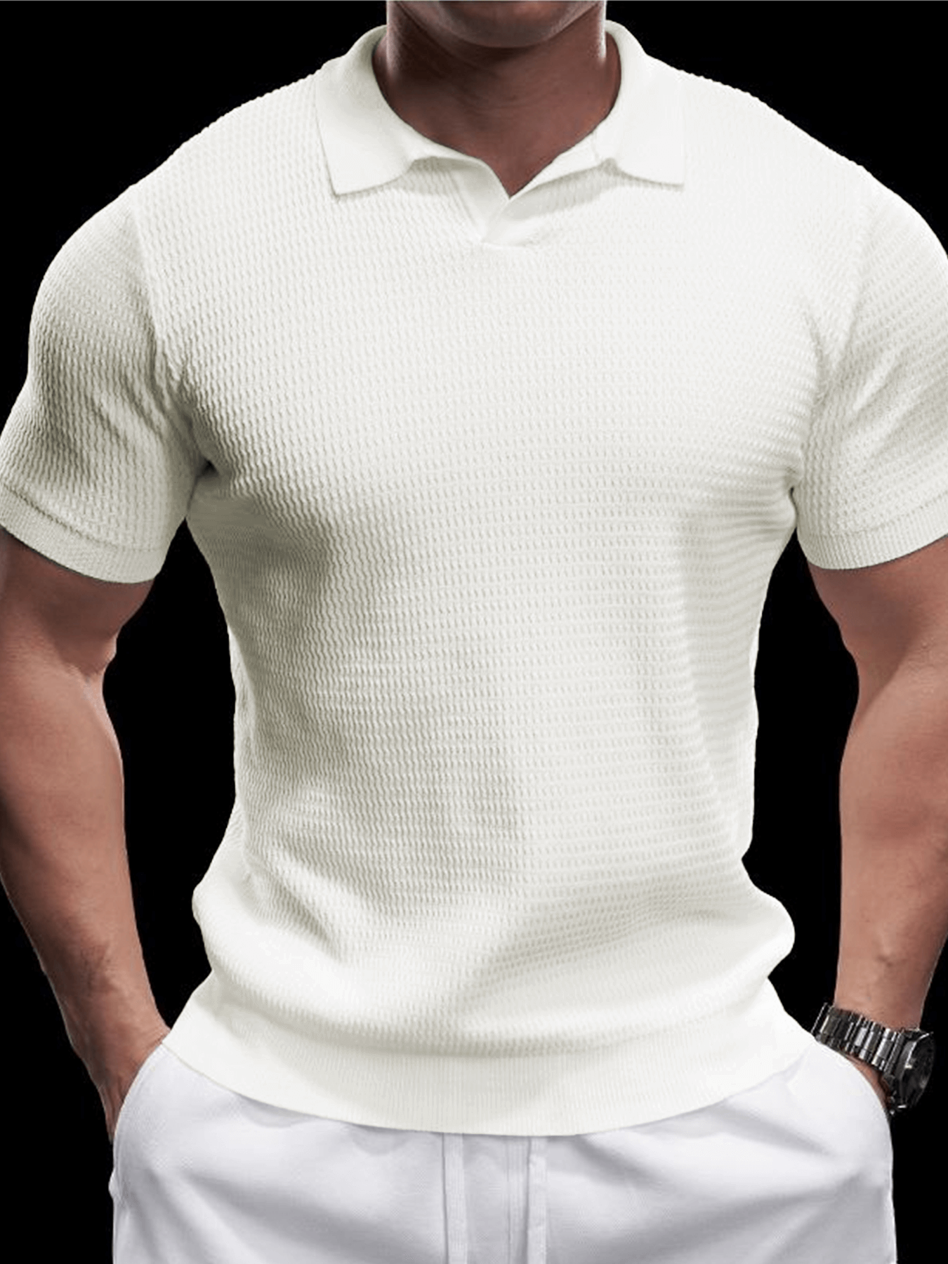 FlexKnit Active Knitted Buttonless Polo