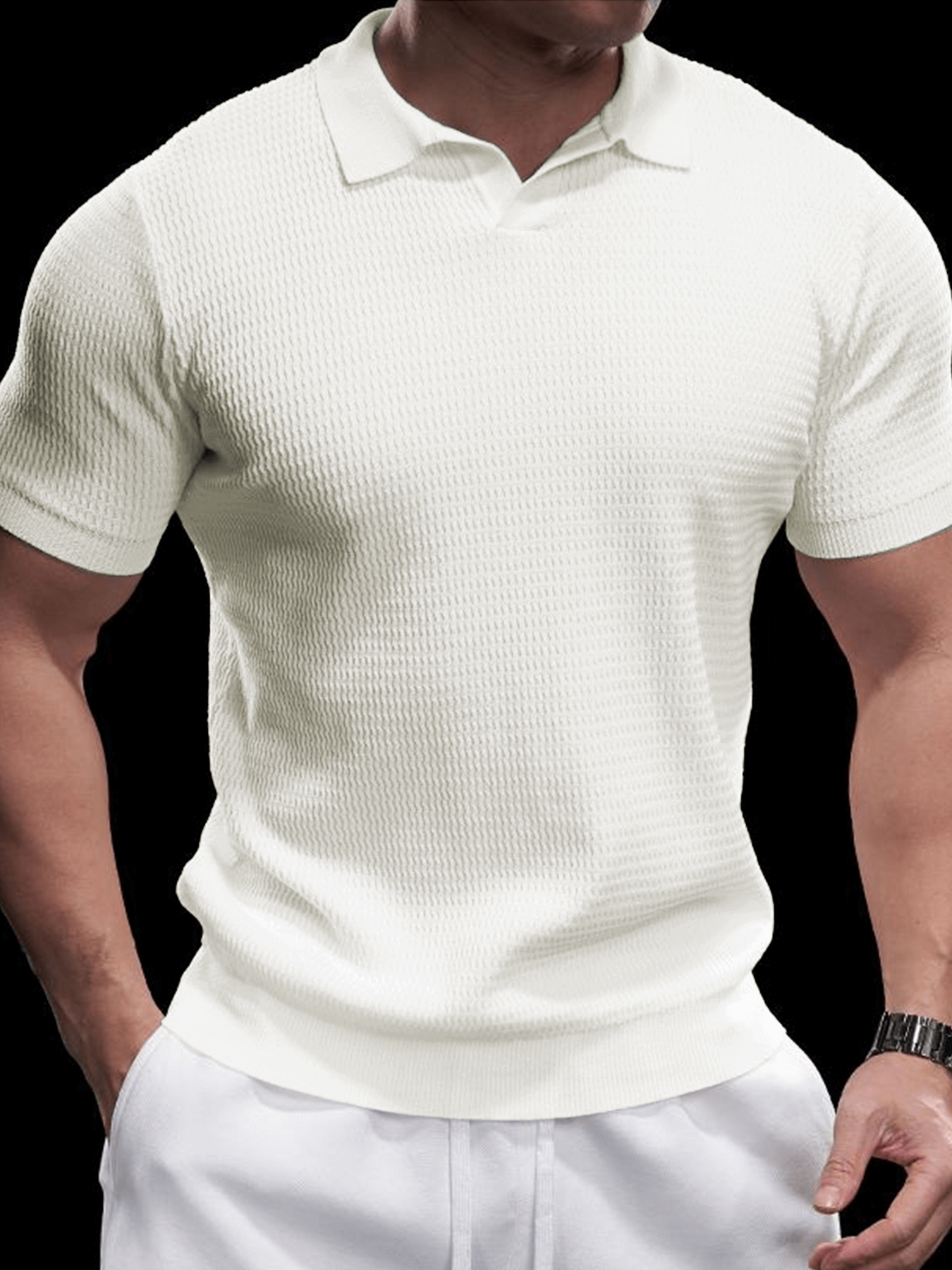 FlexKnit Active Knitted Buttonless Polo