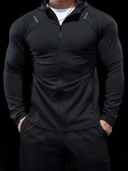 SmoothBlend Quick Dry Sports Fitness Hooded Jacket