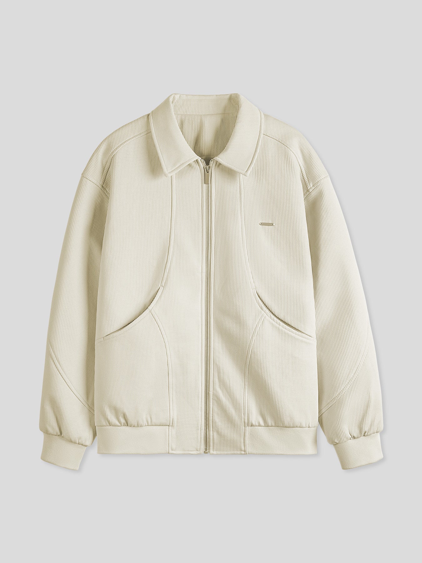 Solid Color Waffle Jacket