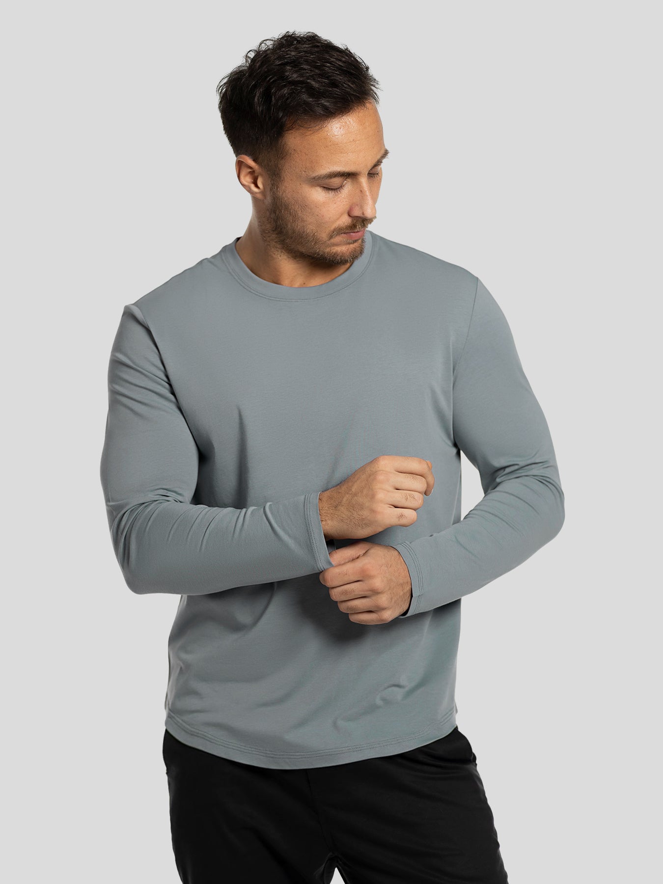 StaySmooth Long Sleeve Curve Hem Tee: Slim Fit