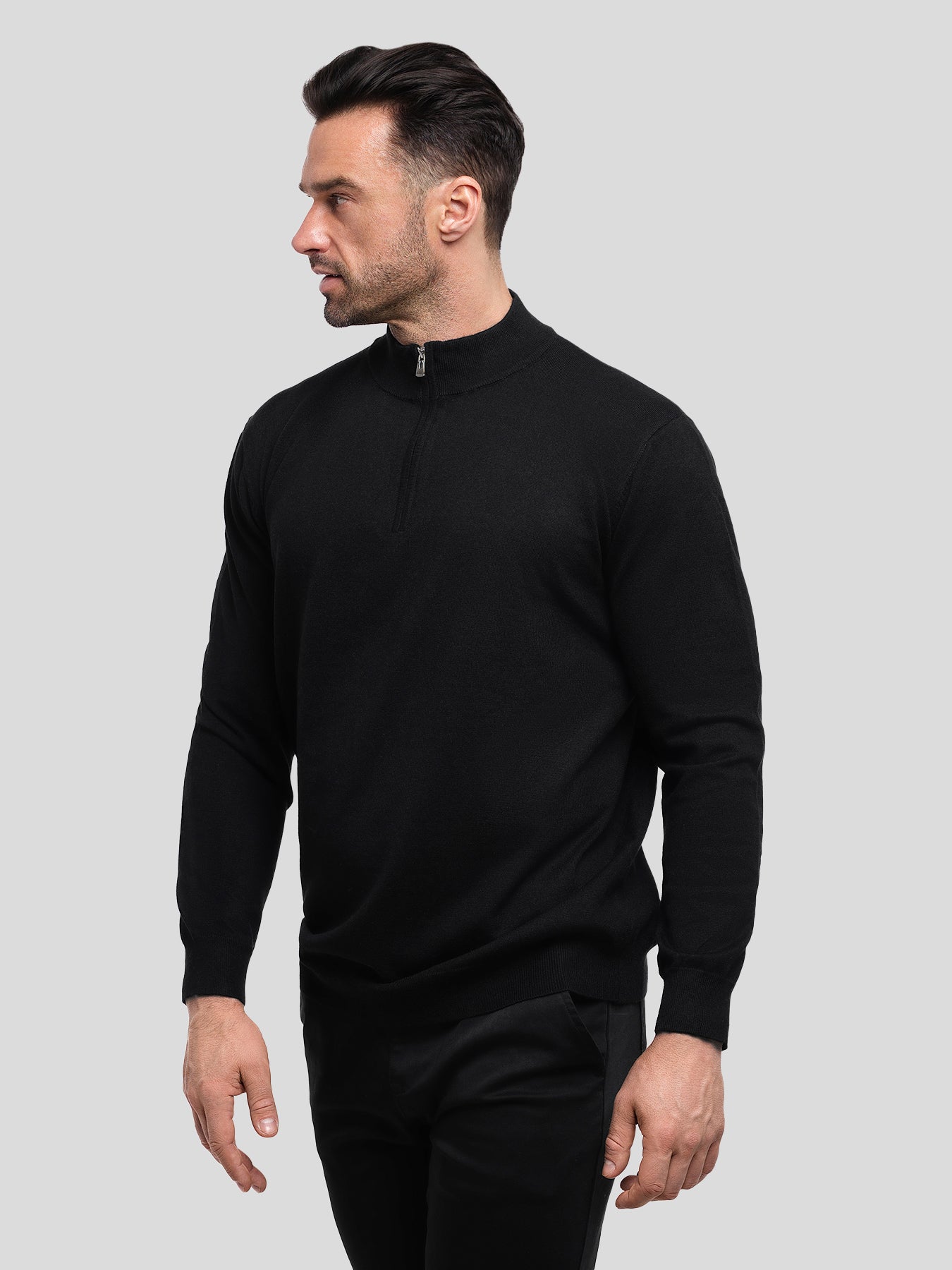 GentleKnit Washable Merino Half Zip Mock Neck Sweater