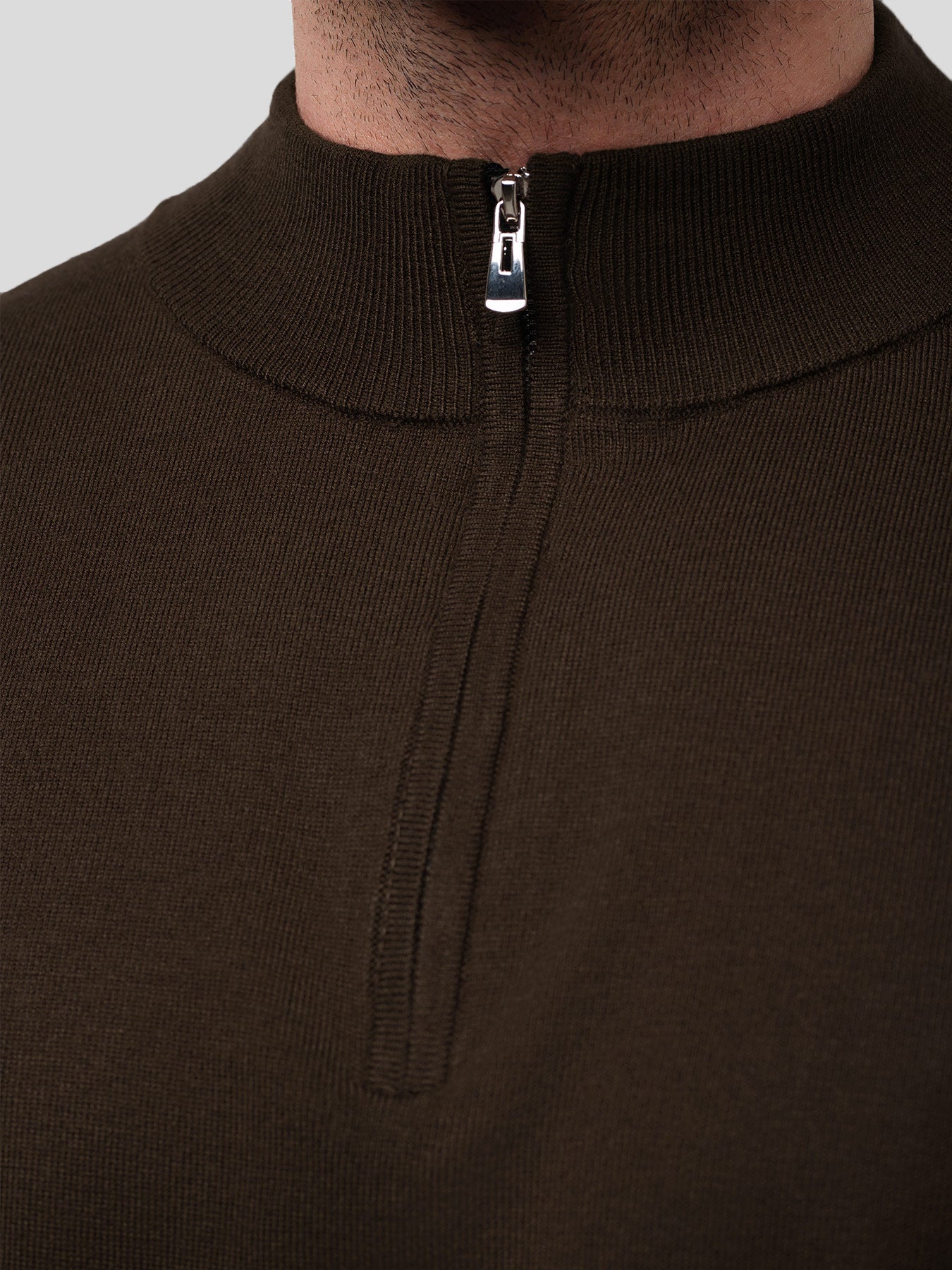 GentleKnit Washable Merino Half Zip Mock Neck Sweater