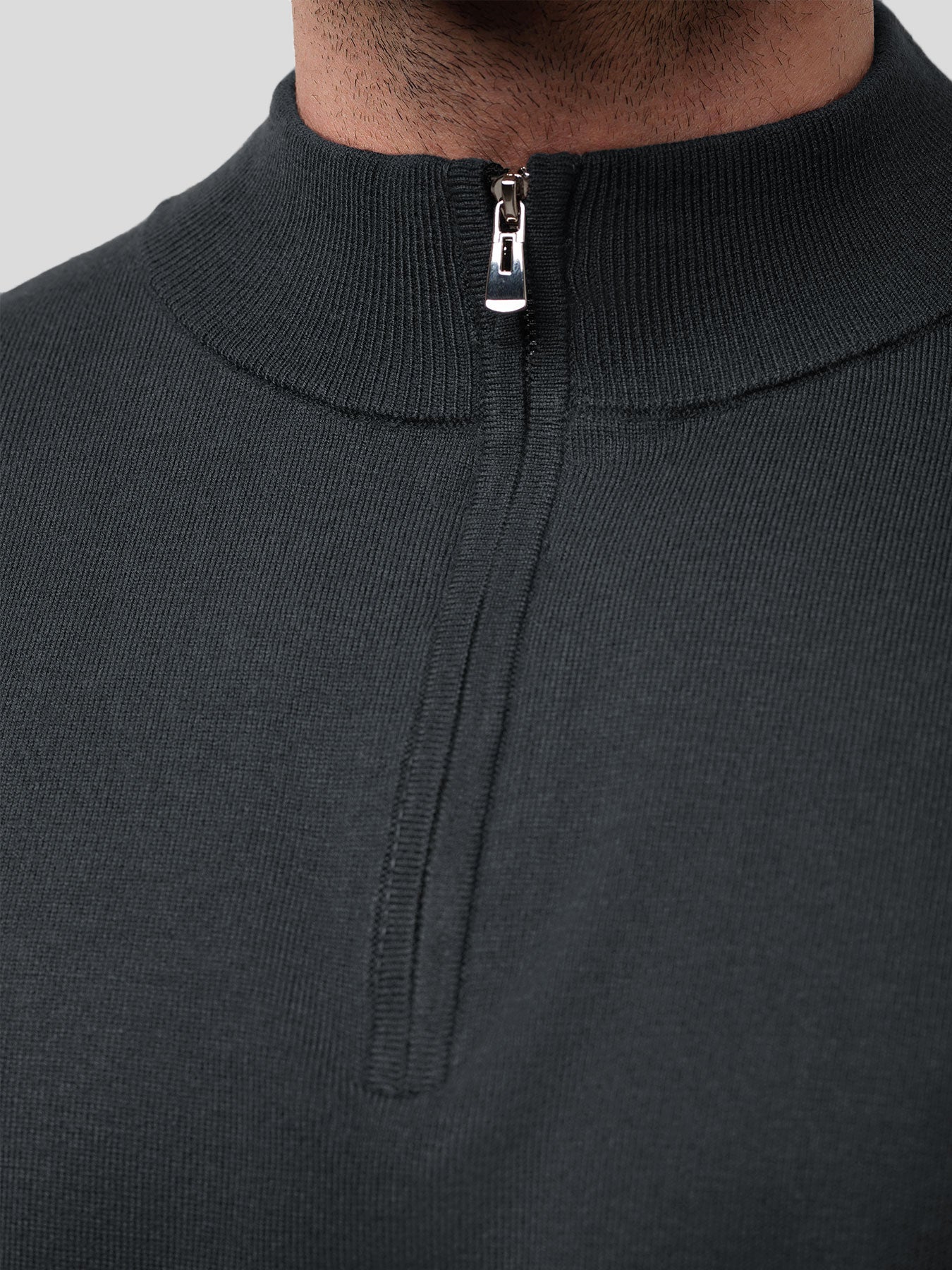 GentleKnit Washable Half Zip Mock Neck Sweater