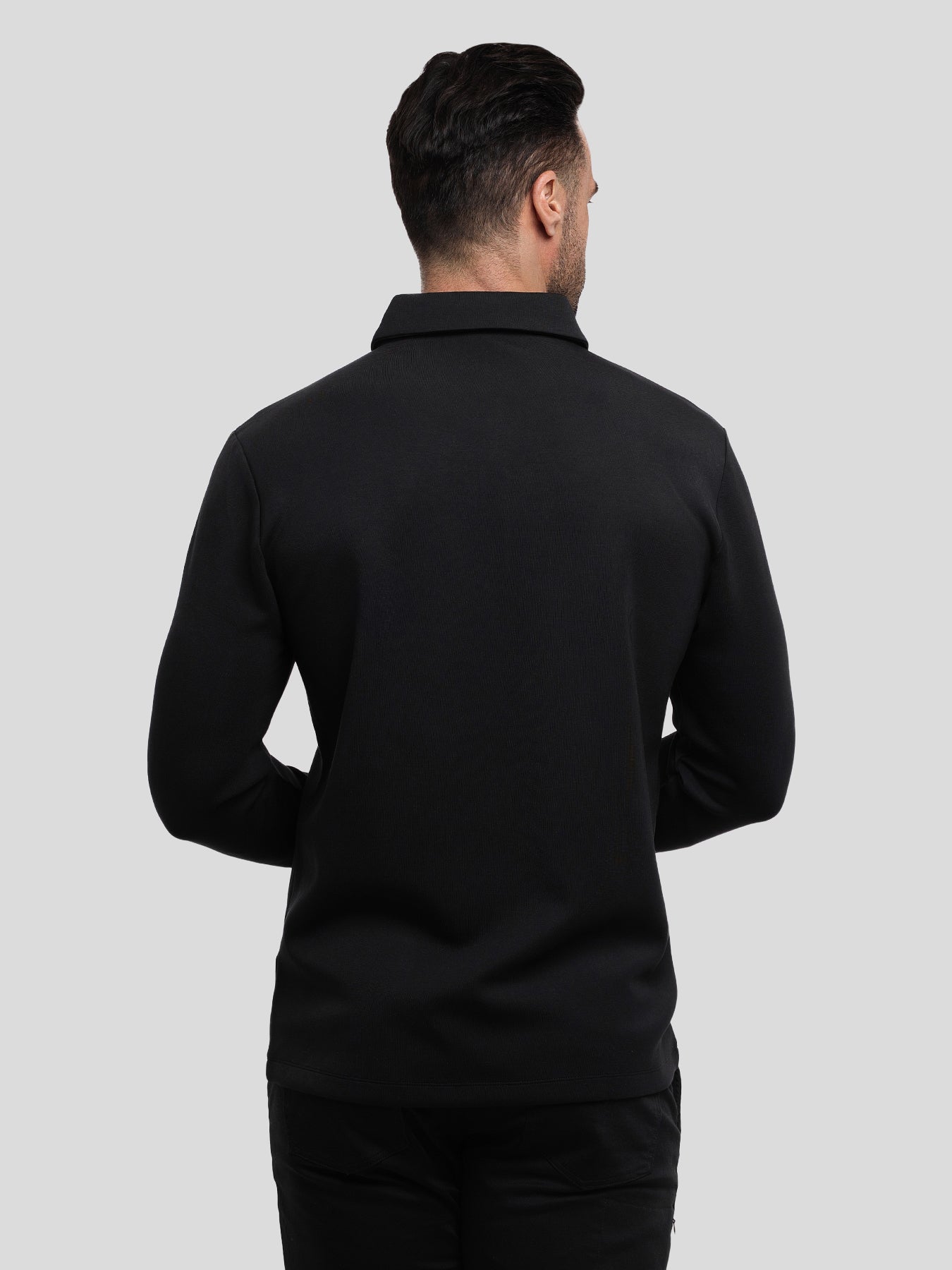 Modal Blend Long Sleeve Half Zip Polo