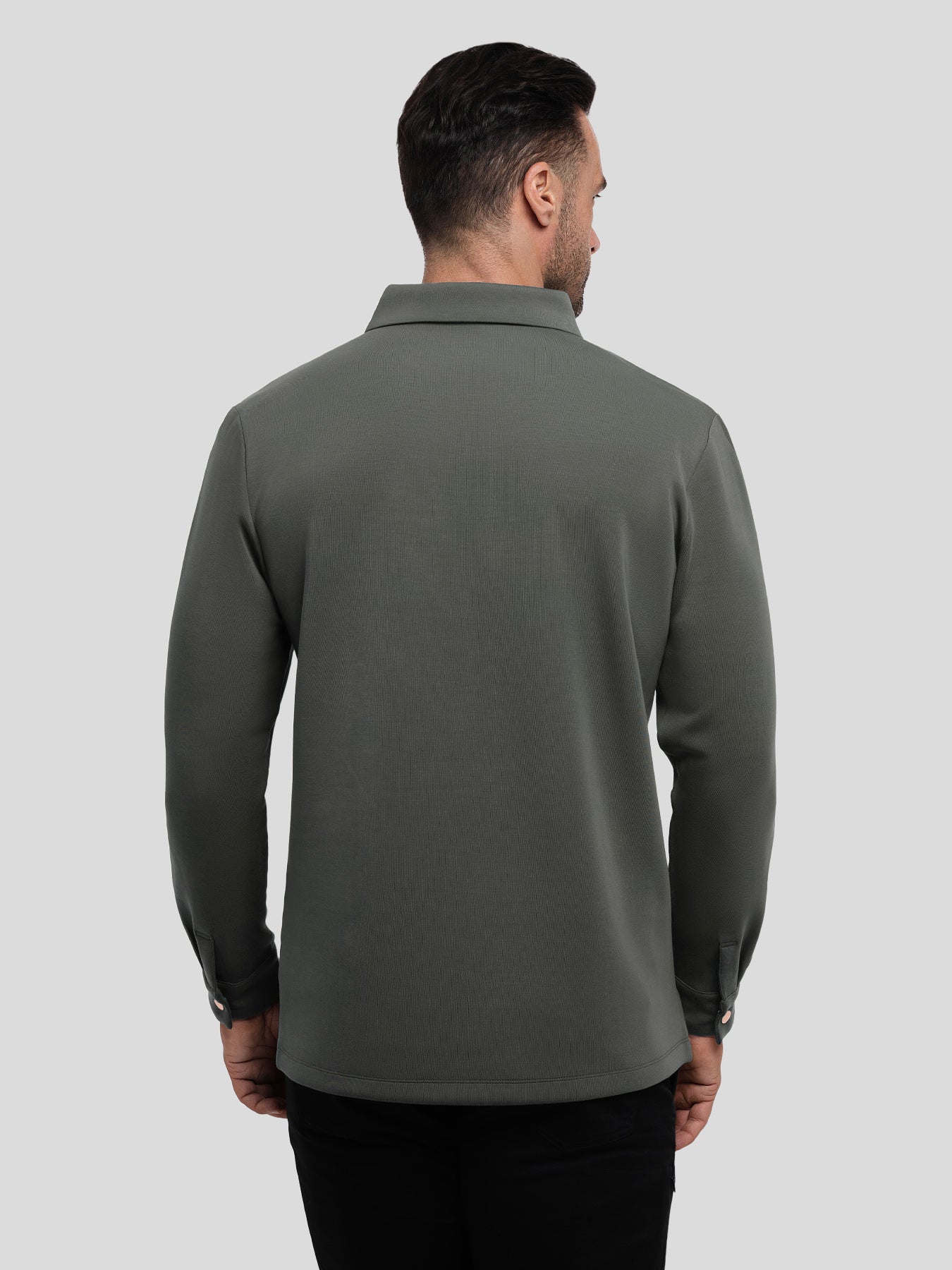 Modal Blend Long Sleeve Half Zip Polo