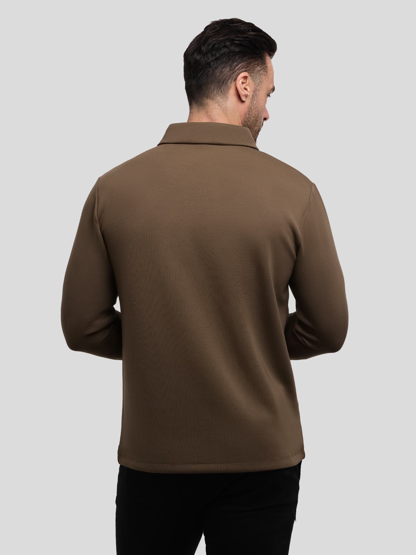 Modal Blend Long Sleeve Half Zip Polo