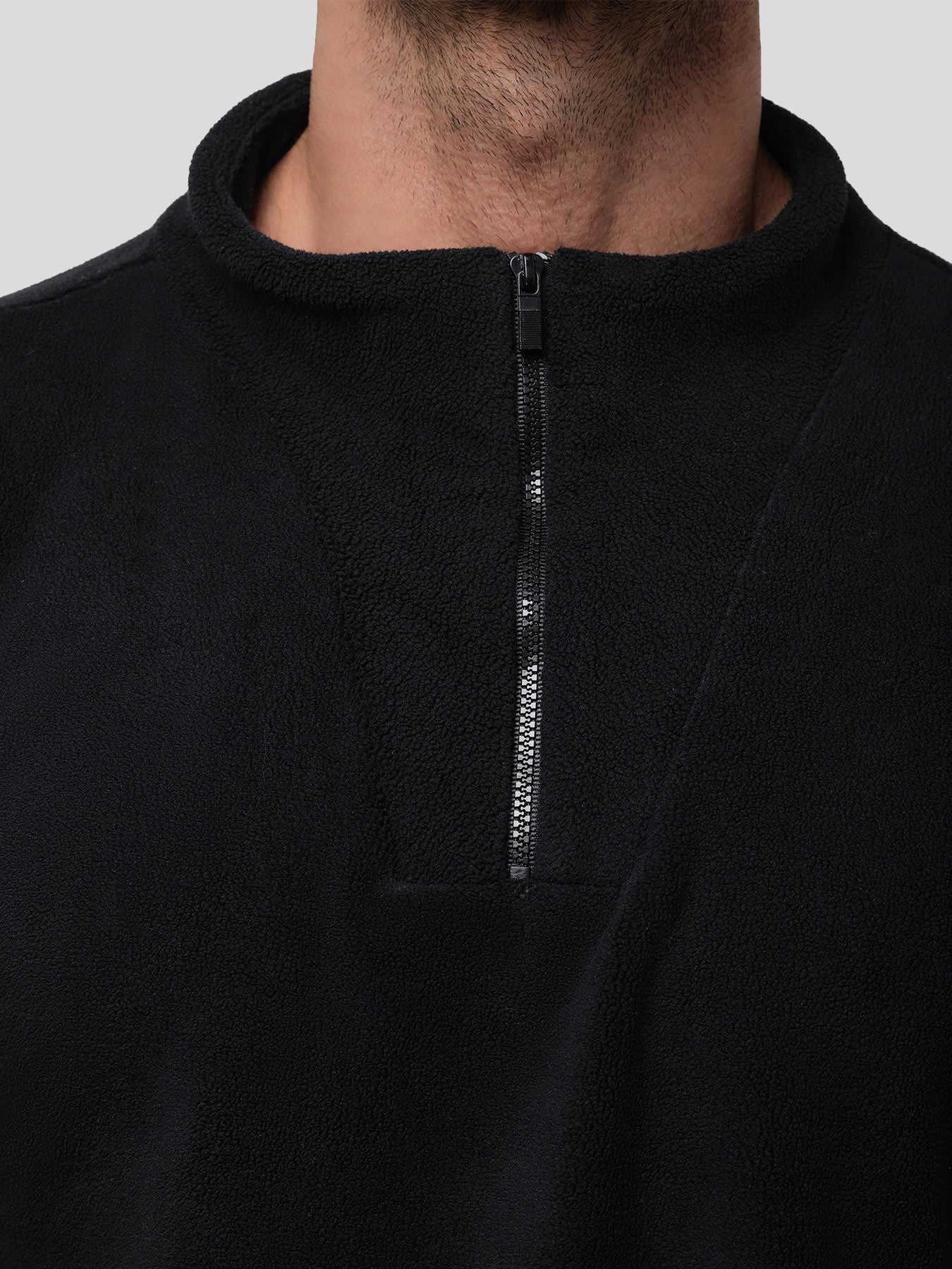 LuxeCozy Fleece Half Zip Mock Neck Sweatshirt