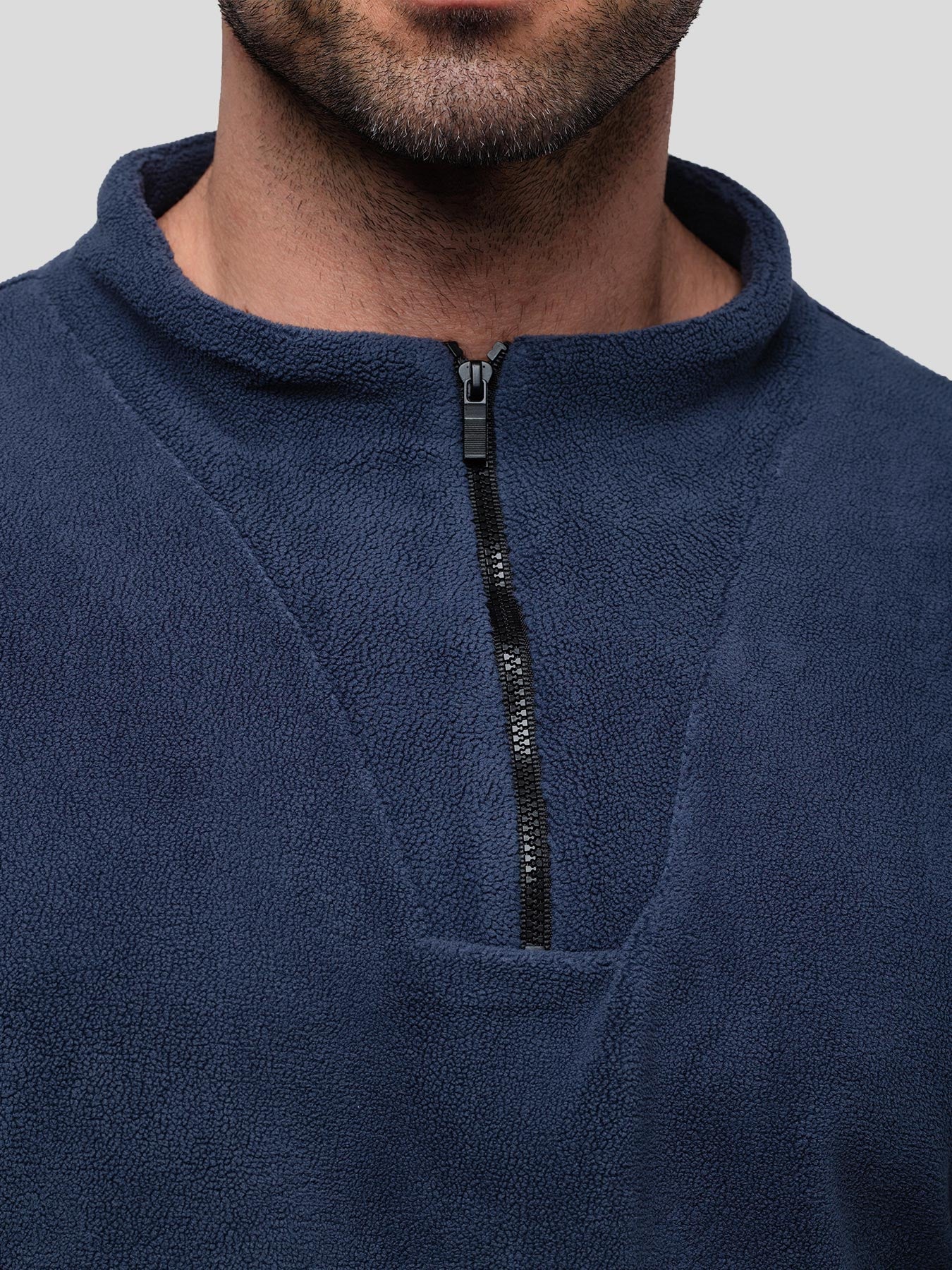 LuxeCozy Fleece Half Zip Mock Neck Sweatshirt